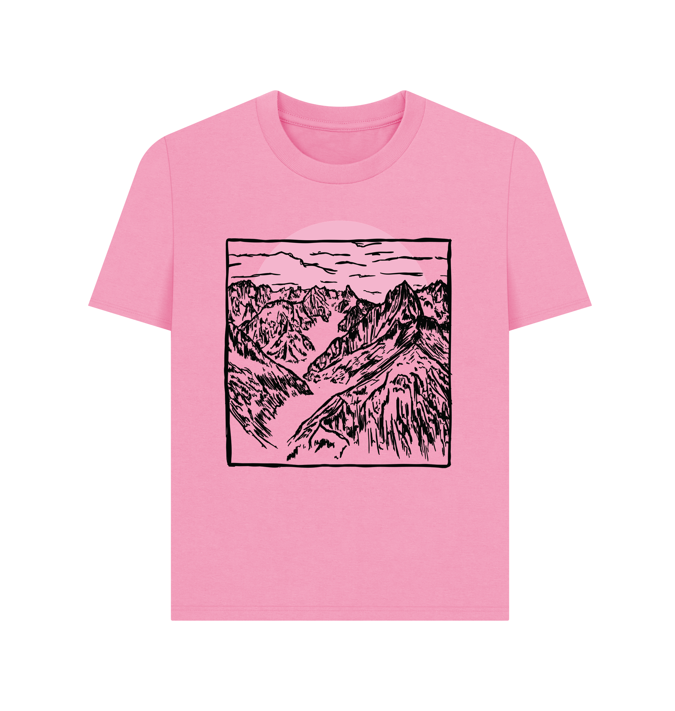 Rose Pink Printed T-shirt Front