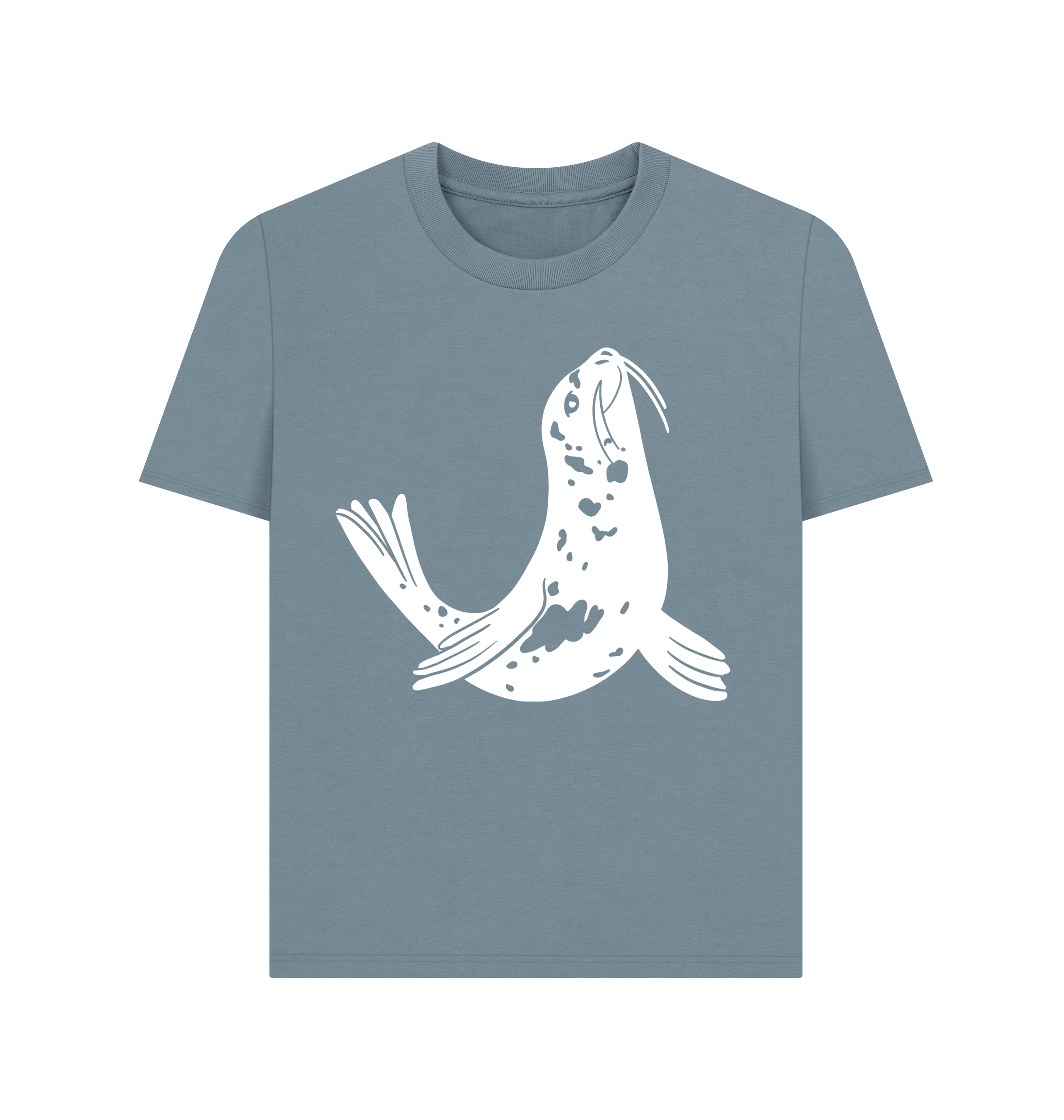 Stone Blue Printed T-shirt Front