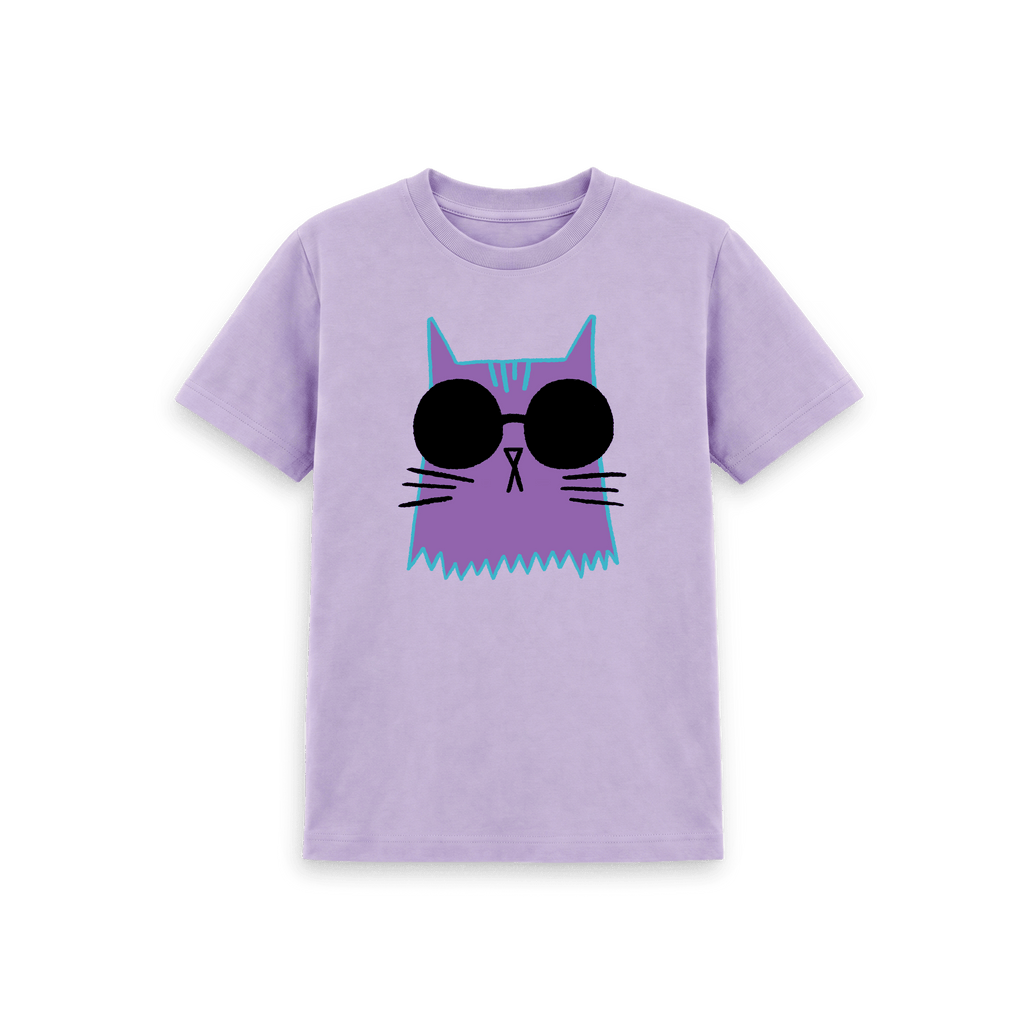 Soft Lilac Printed Kids T-Shirt Front