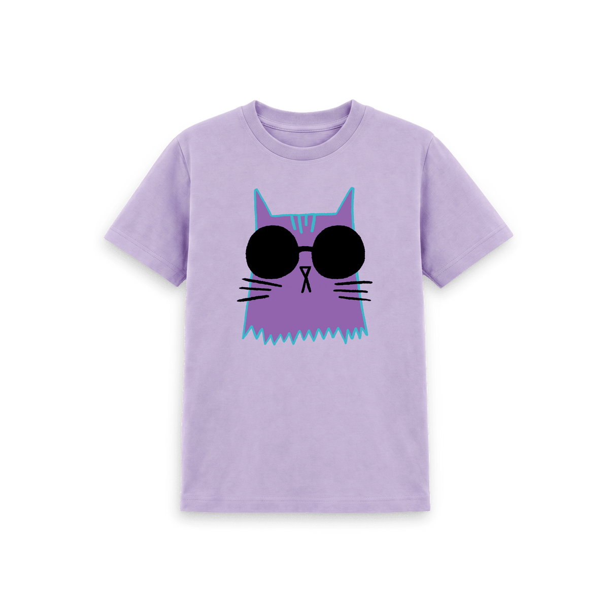 Soft Lilac Printed Kids T-Shirt Front