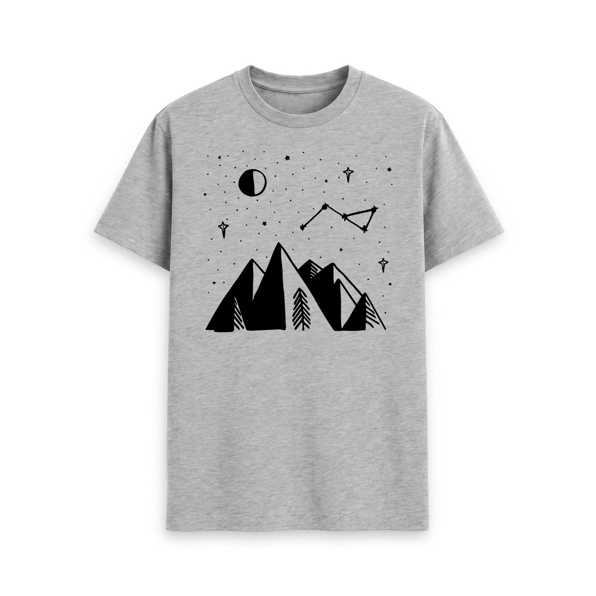 Athletic Grey Printed T-shirt Front