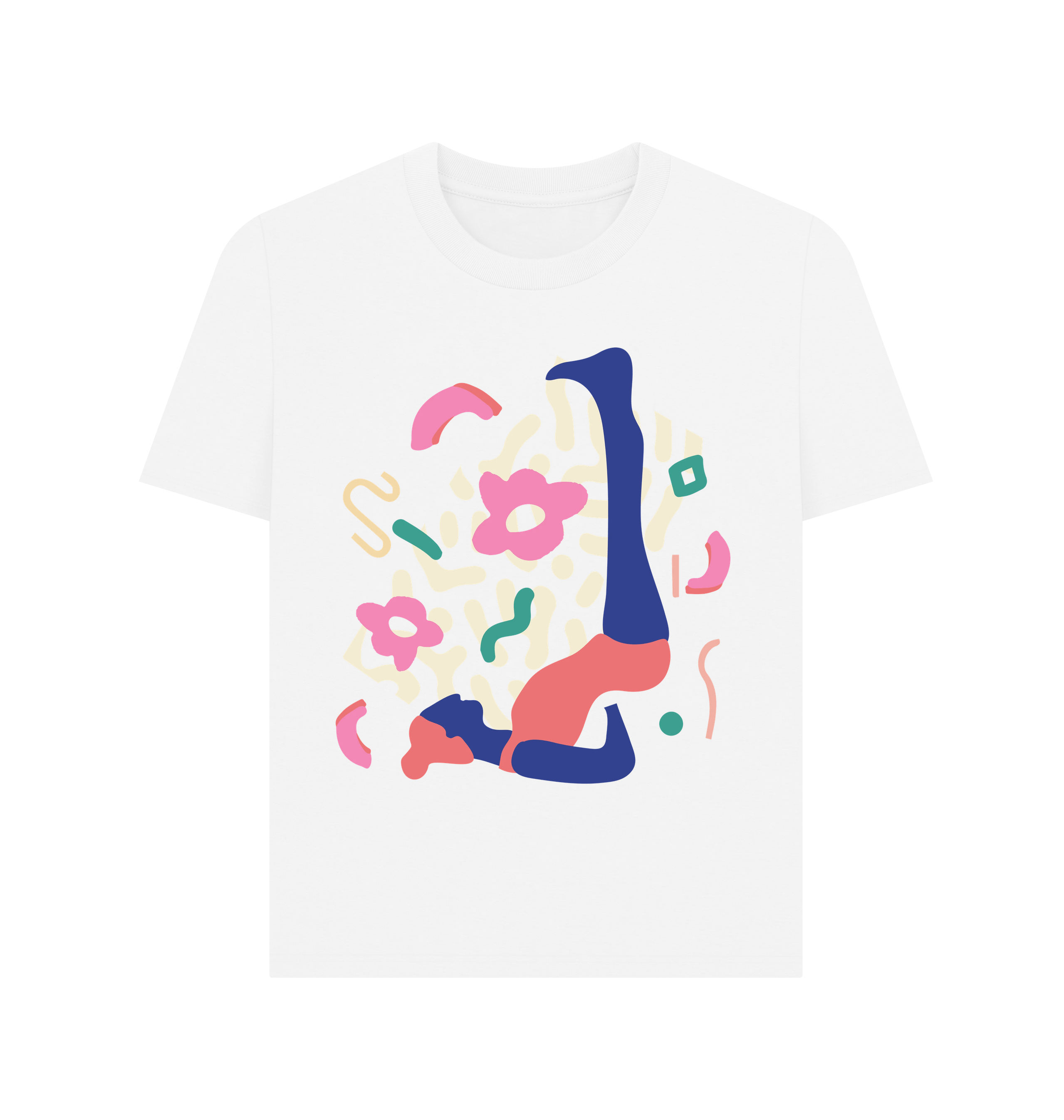 White Printed T-shirt Front