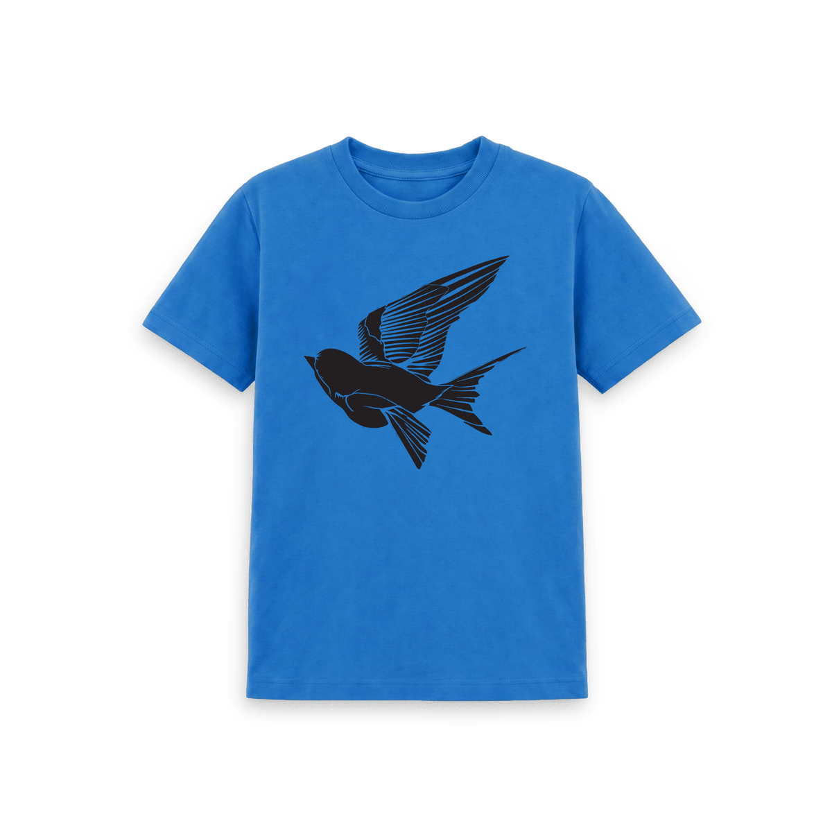 Bright Blue Printed Kids T-Shirt Front