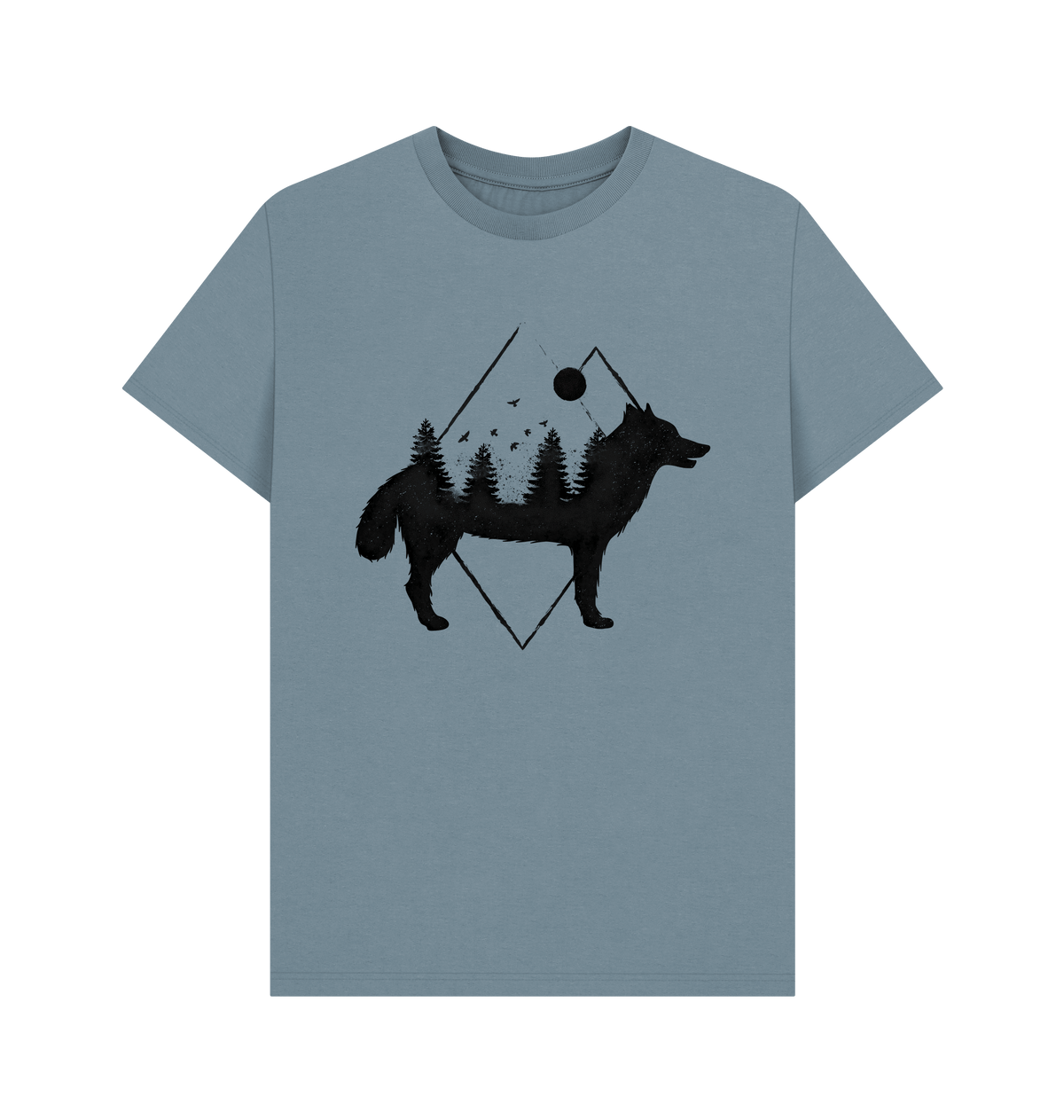 Stone Blue Printed T-shirt Front