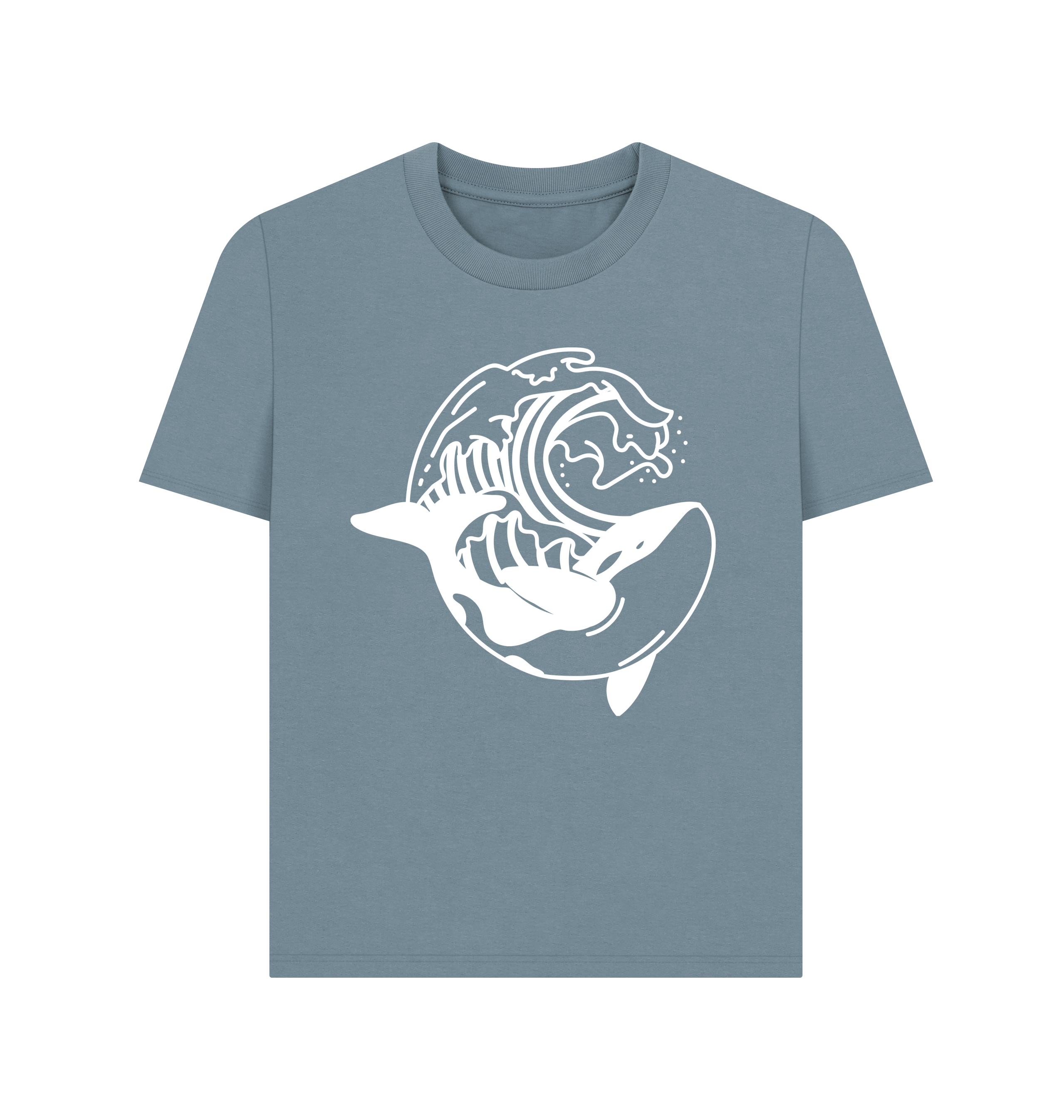 Stone Blue Printed T-shirt Front