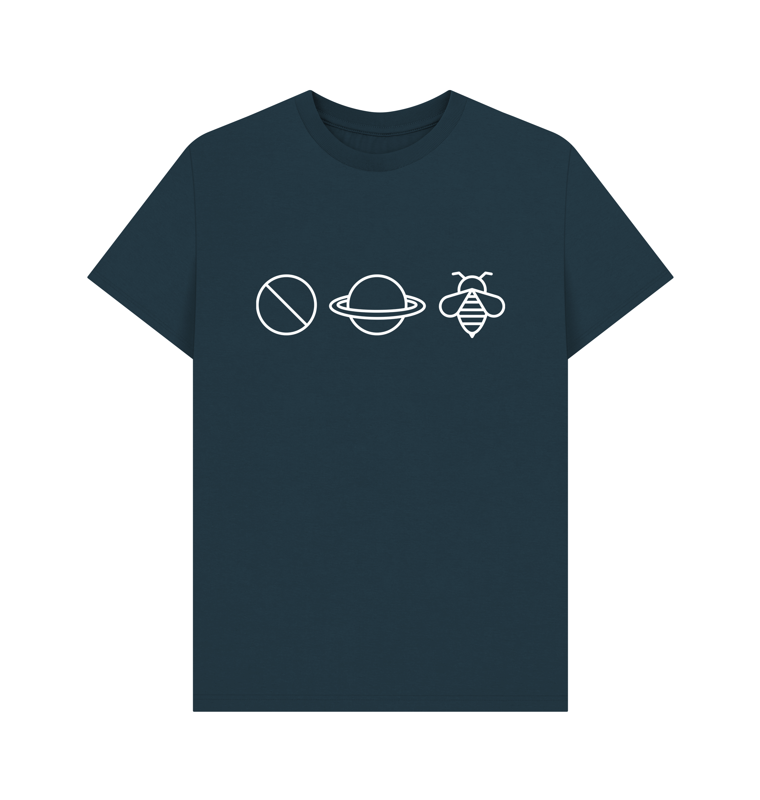 Denim Blue Printed T-shirt Front
