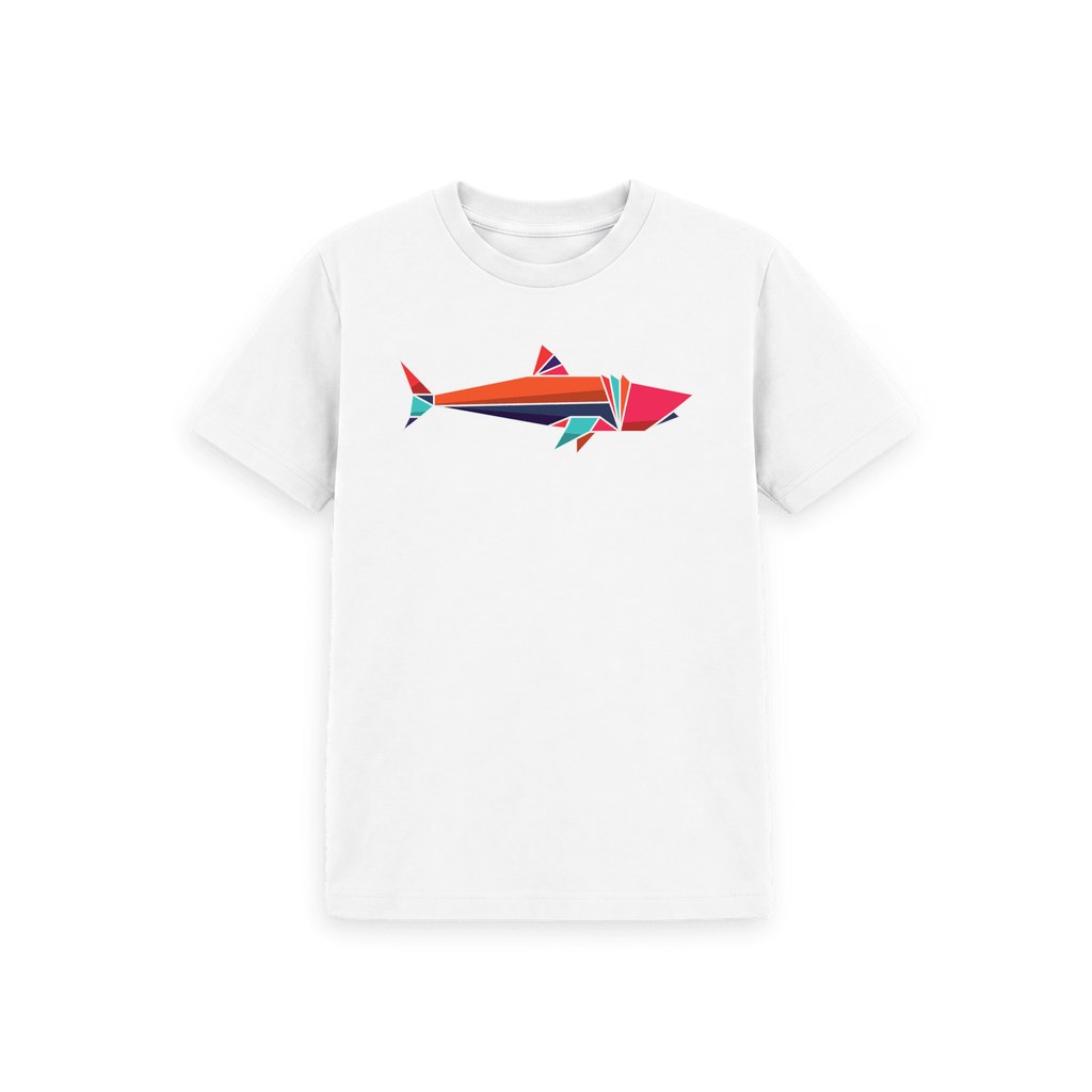 White Printed Kids T-Shirt Front