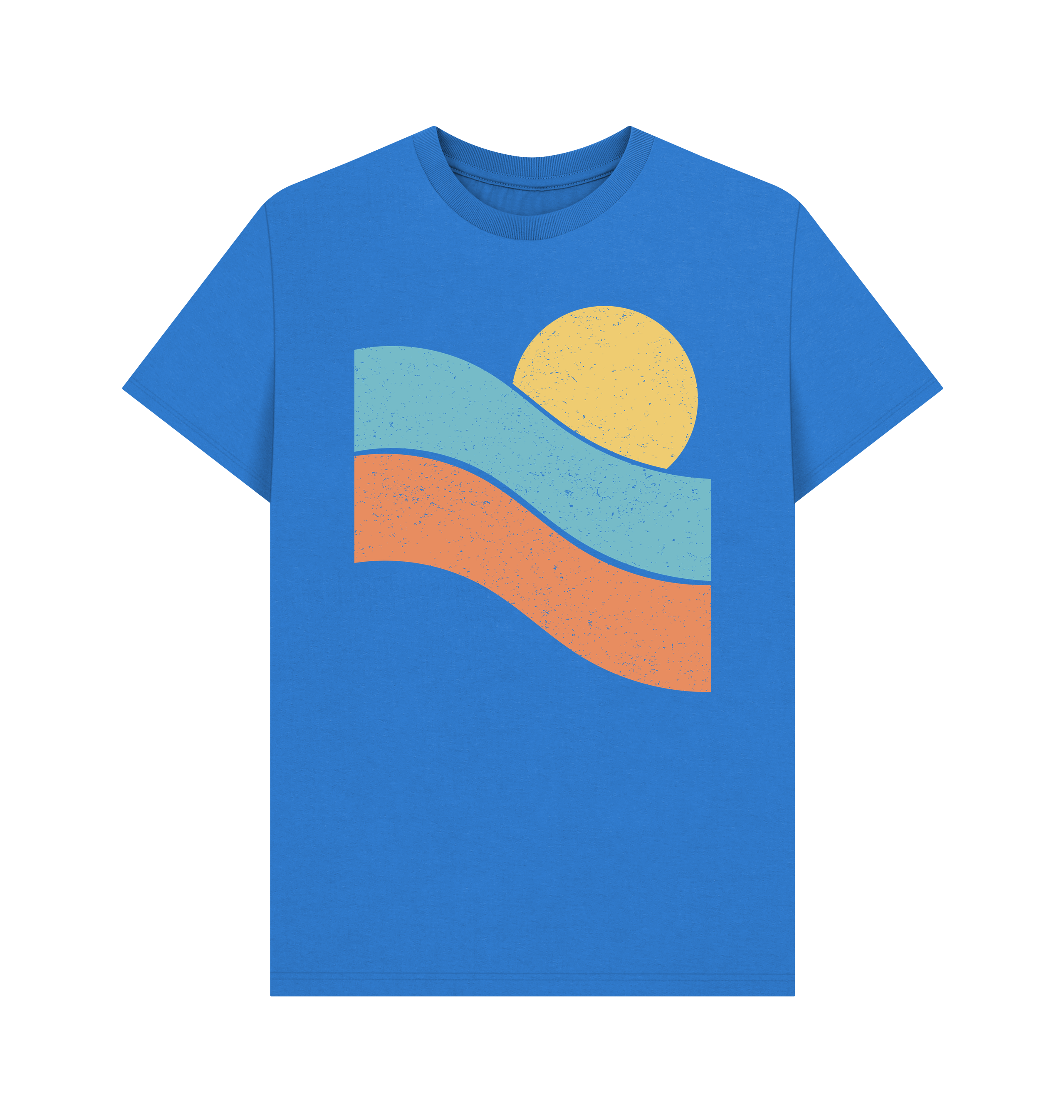 Bright Blue Printed T-shirt Front