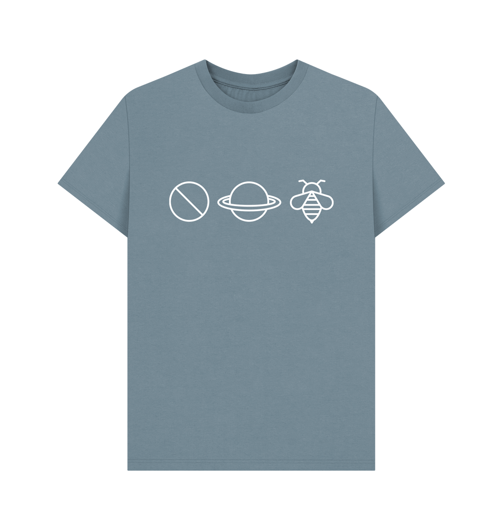 Stone Blue Printed T-shirt Front