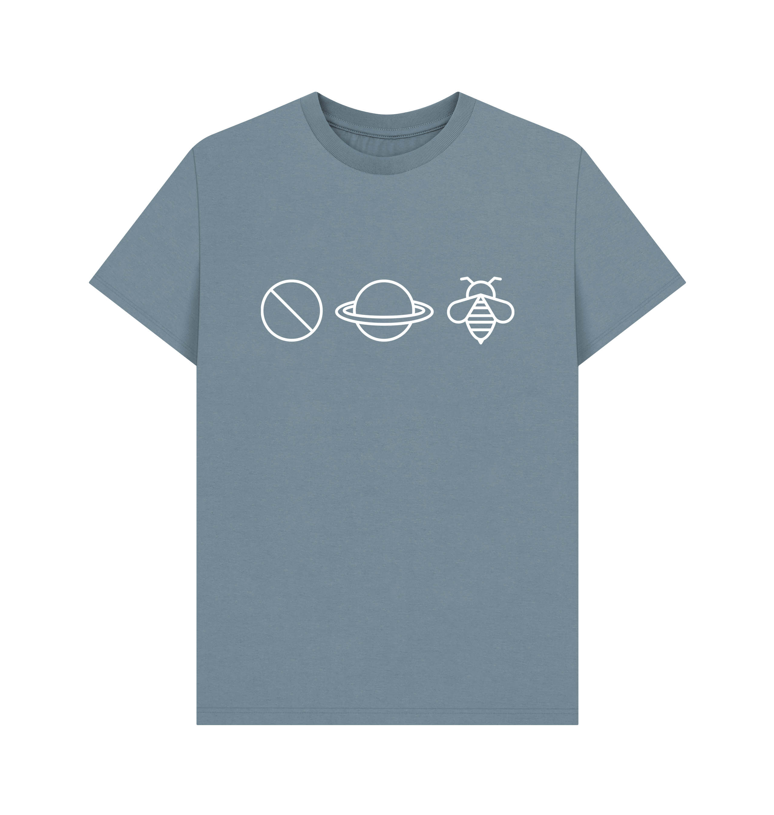 Stone Blue Printed T-shirt Front
