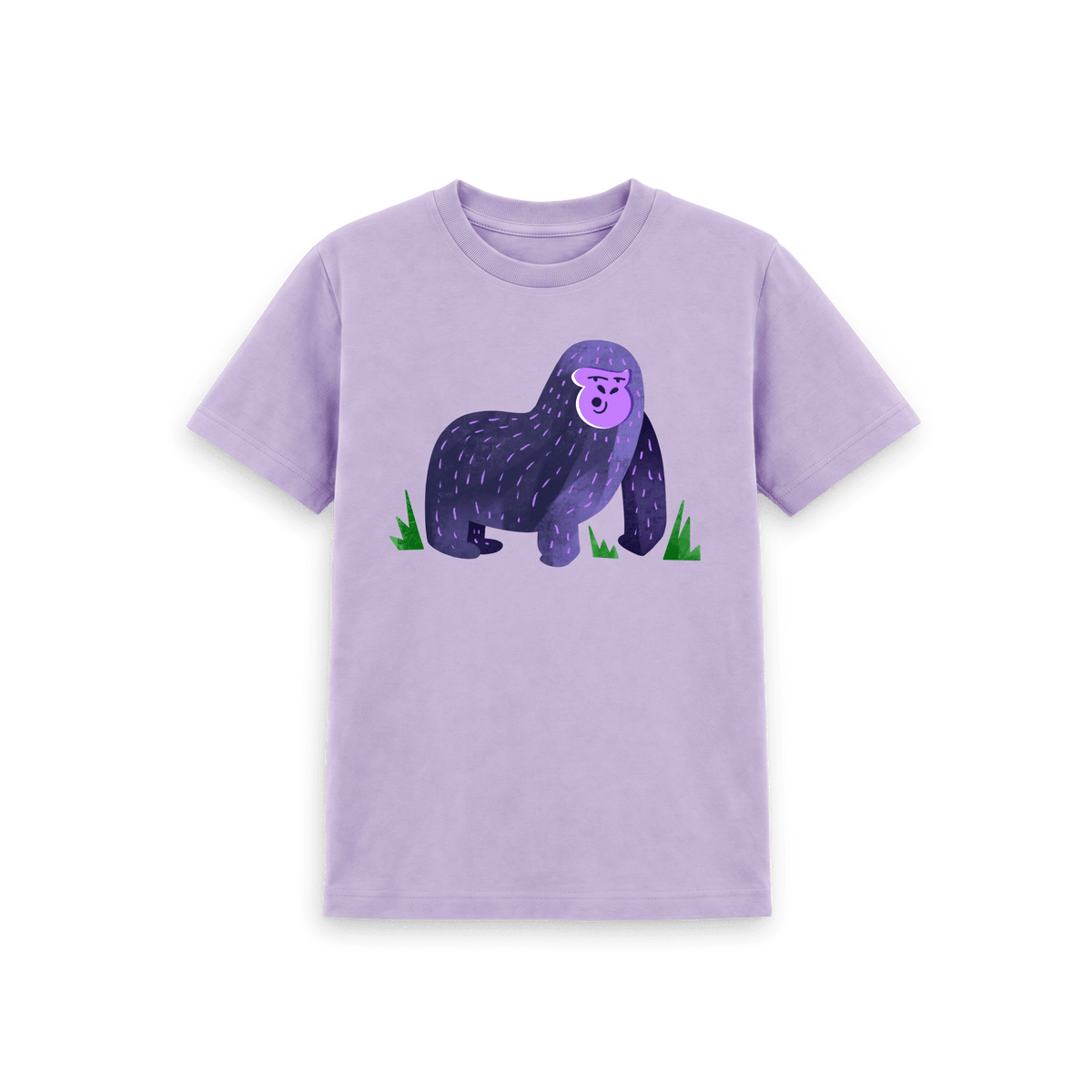 Soft Lilac Printed Kids T-Shirt Front