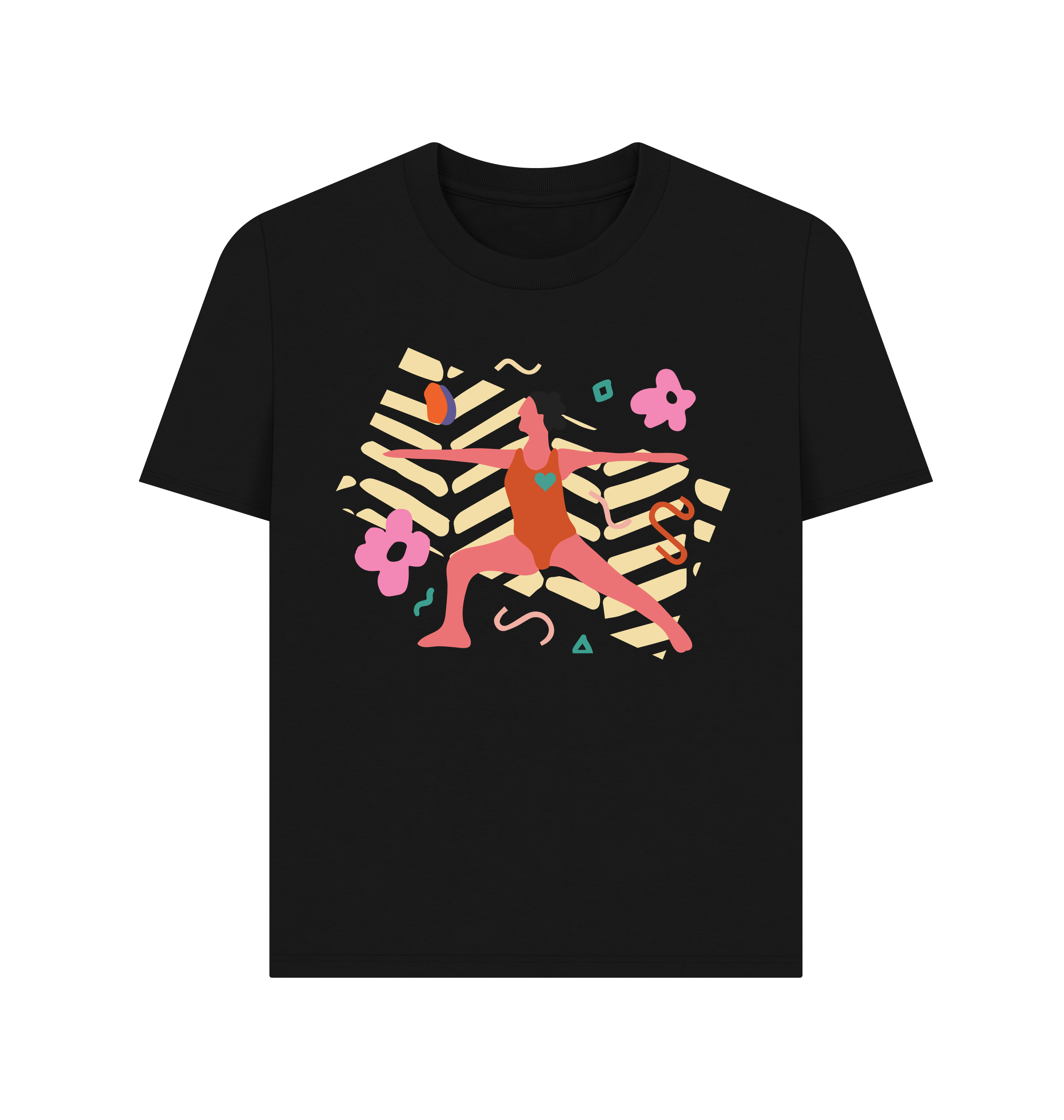Black Printed T-shirt Front