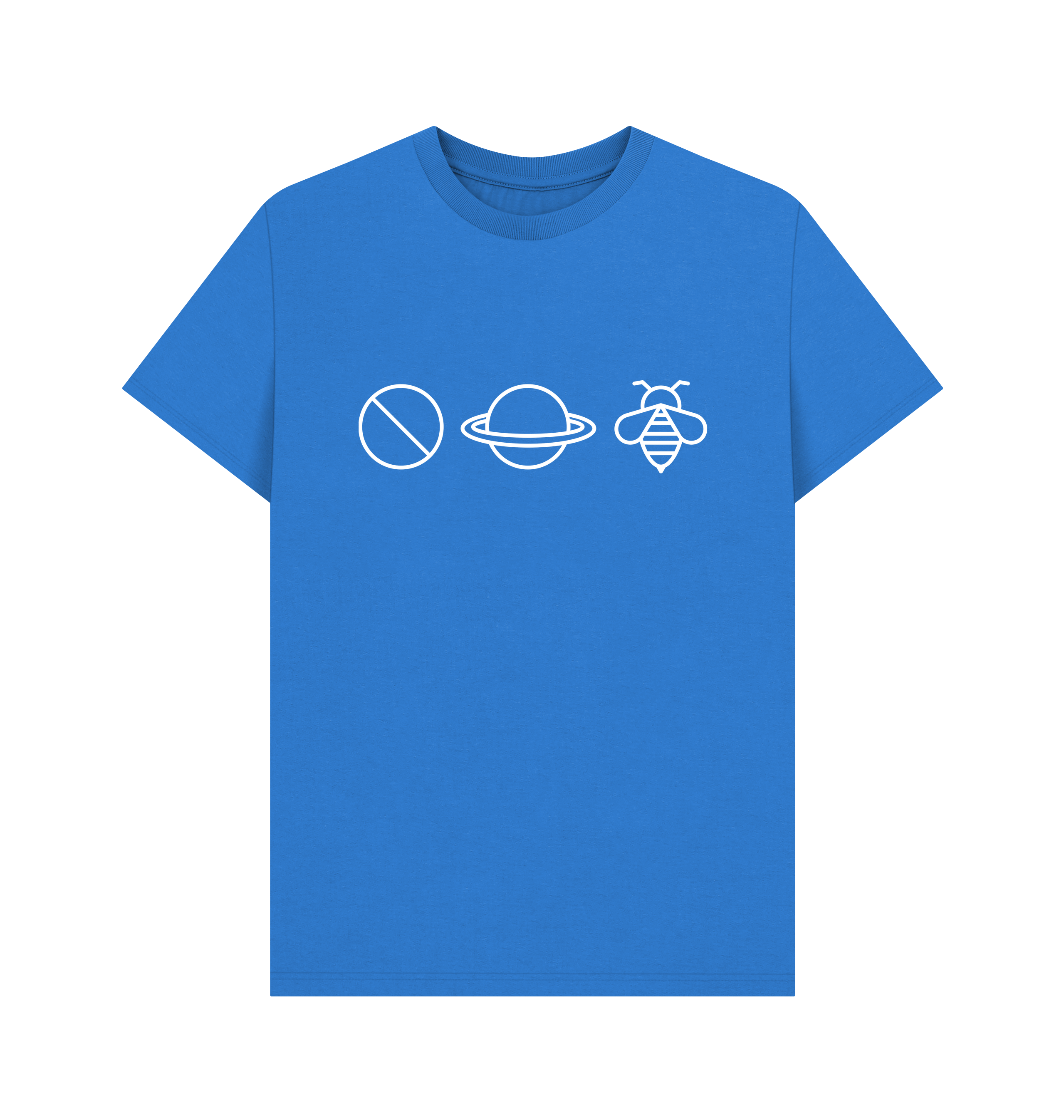 Bright Blue Printed T-shirt Front
