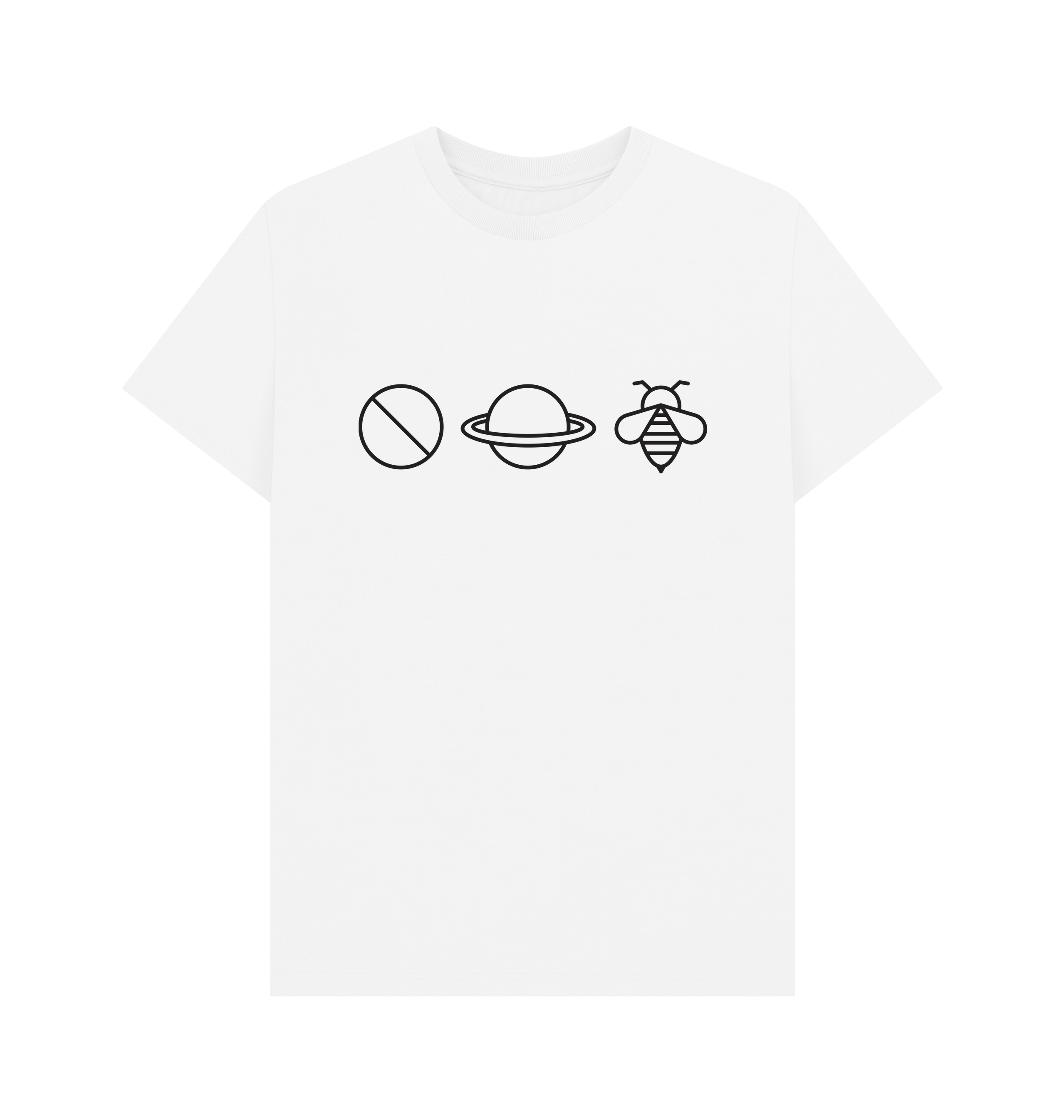 White Printed T-shirt Front
