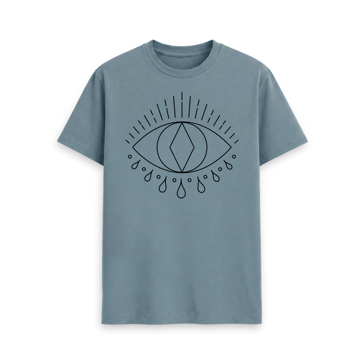 Stone Blue Printed T-shirt Front