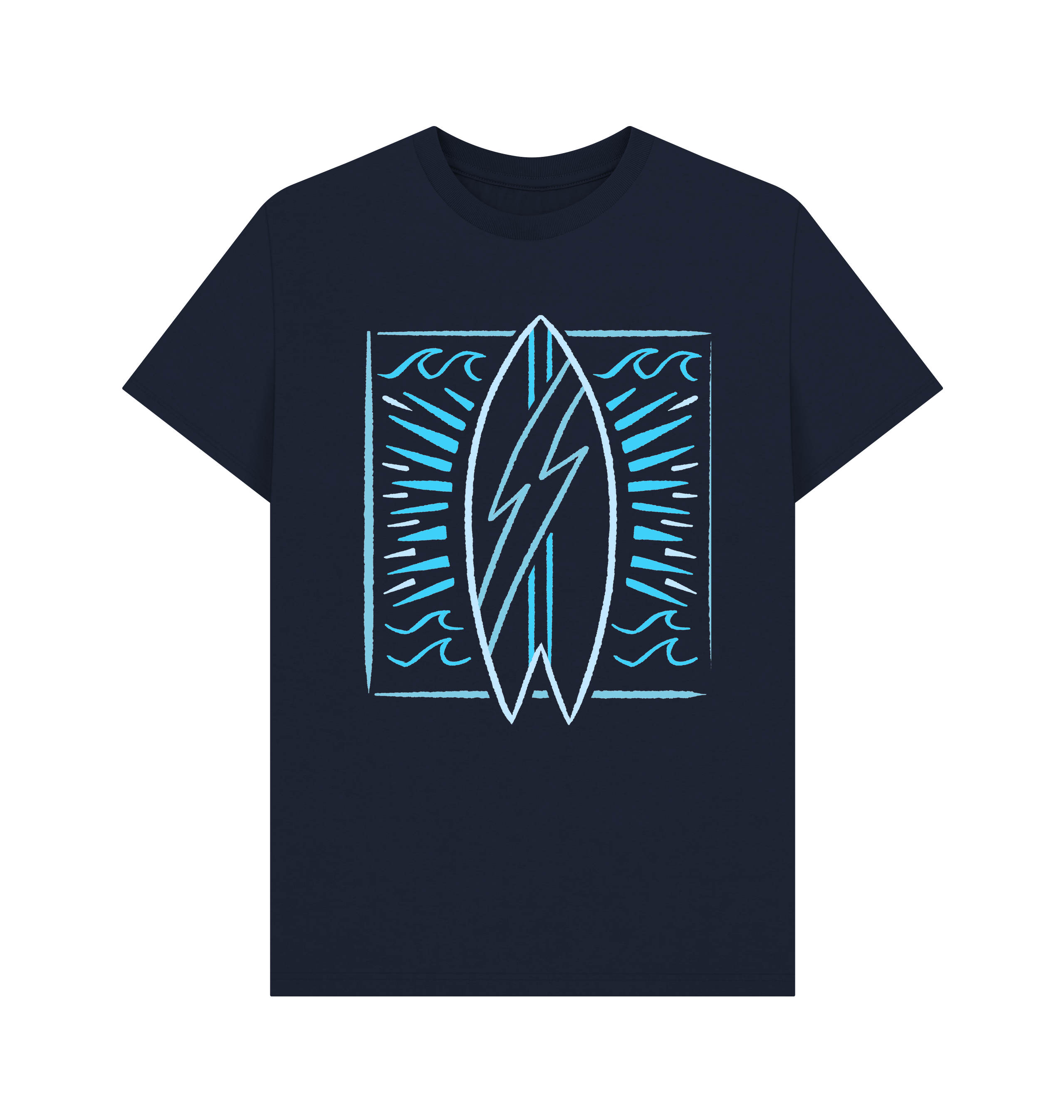 Navy Blue Printed T-shirt Front