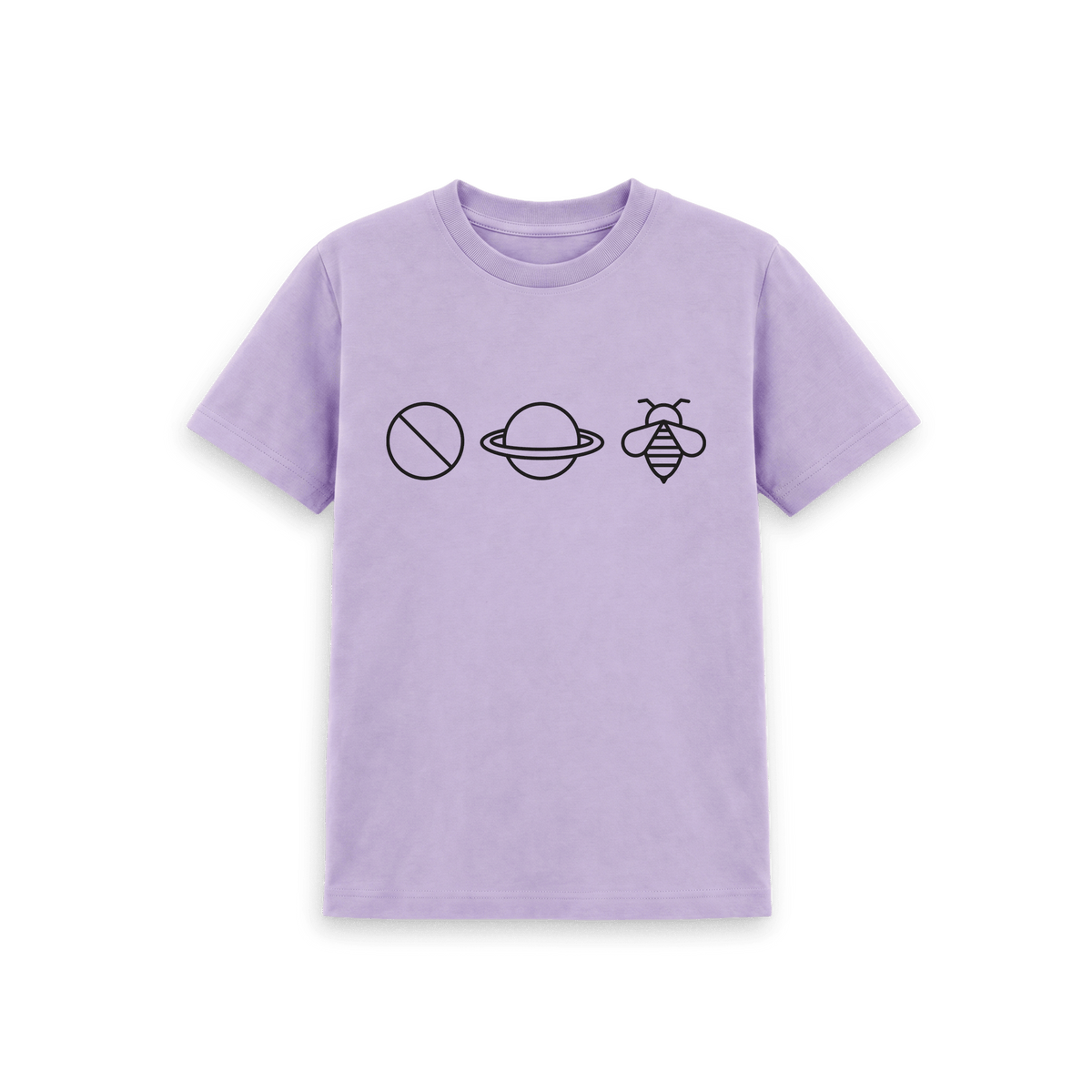 Soft Lilac Printed Kids T-Shirt Front