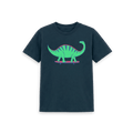 Denim Blue Printed Kids T-Shirt Front