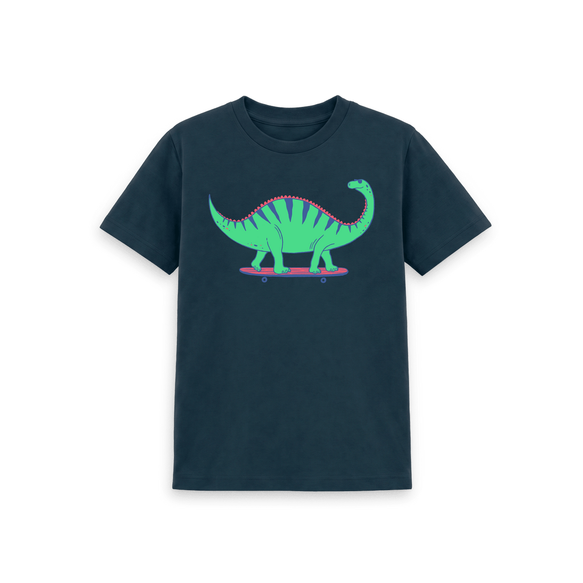 Denim Blue Printed Kids T-Shirt Front