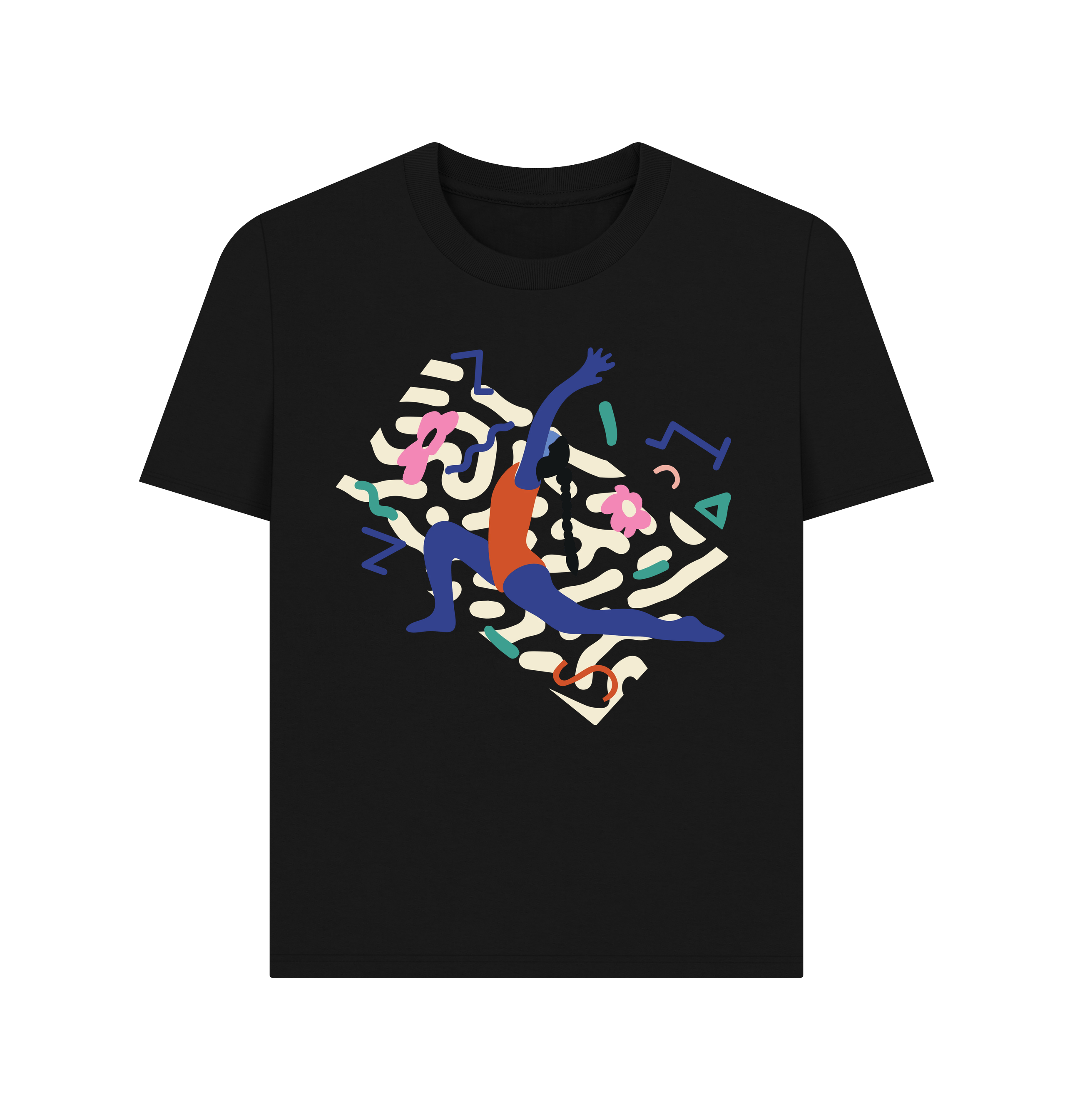 Black Printed T-shirt Front