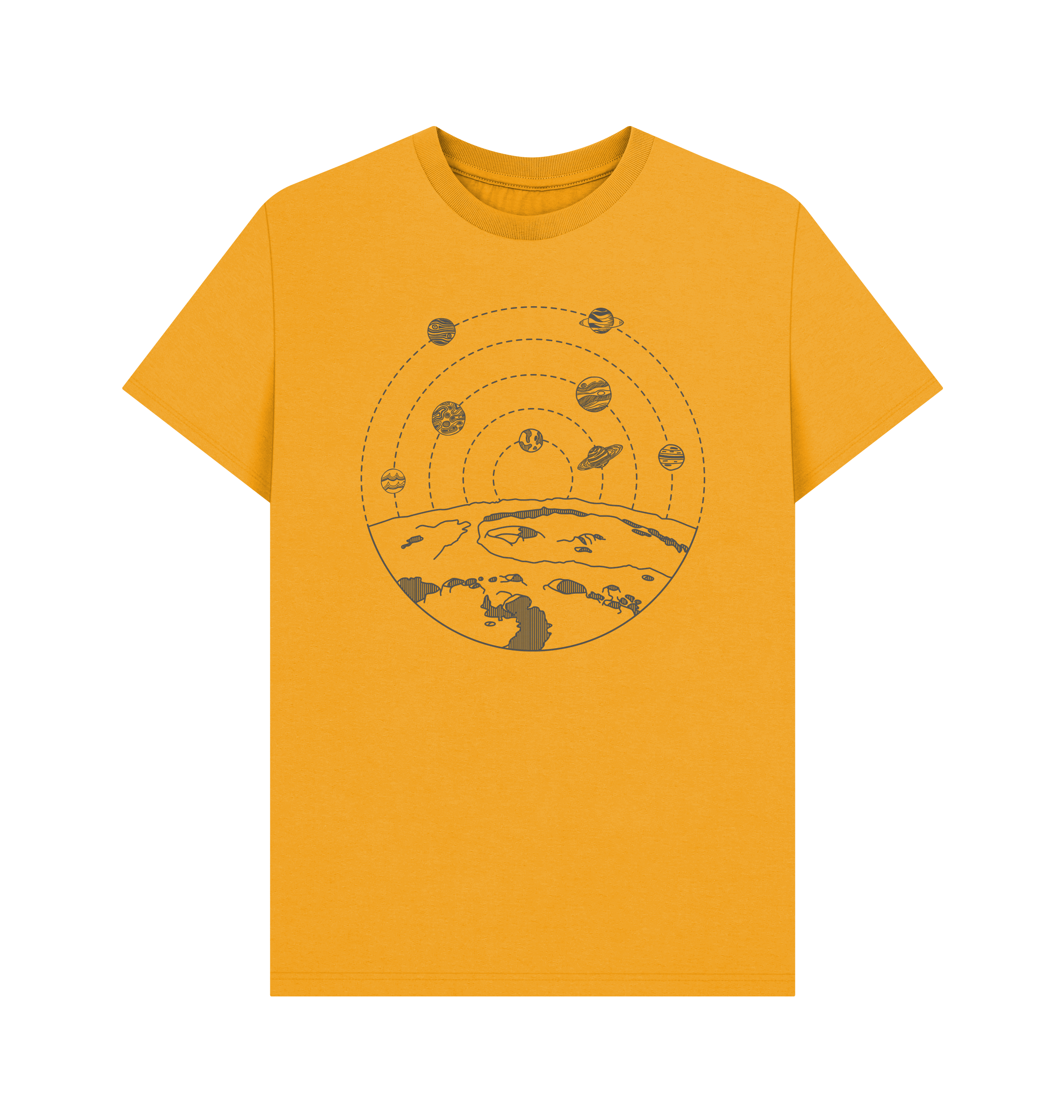 Mustard Printed T-shirt Front