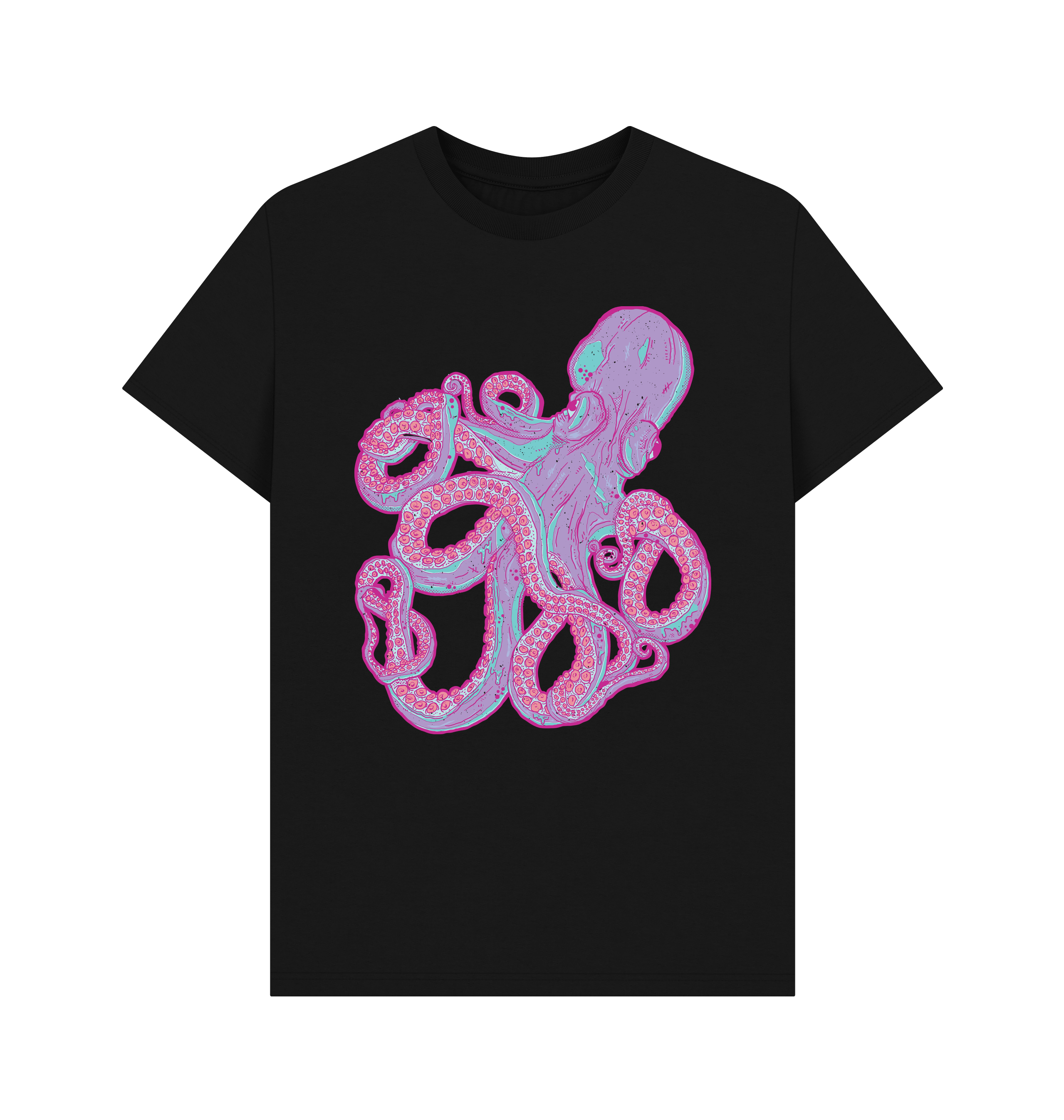 Black Printed T-shirt Front