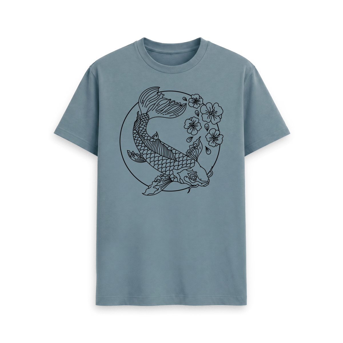 Stone Blue Printed T-shirt Front