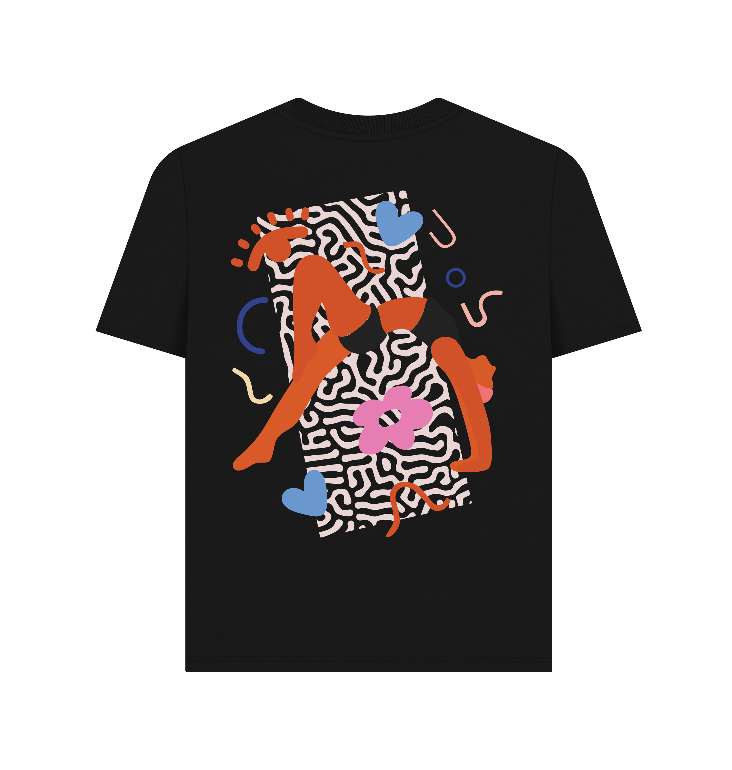 Black Printed T-shirt Back