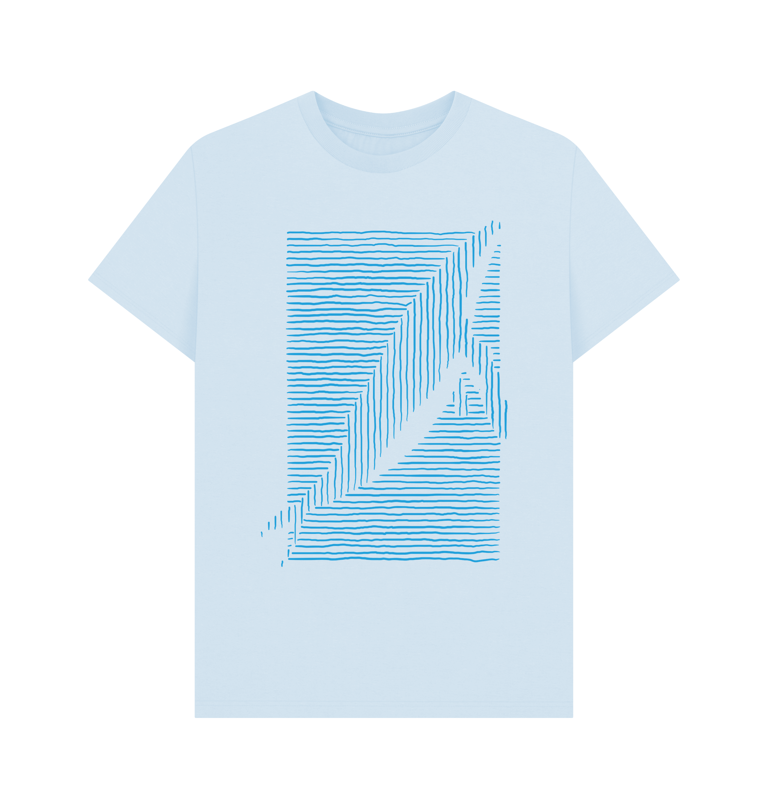 Sky Blue Printed T-shirt Front