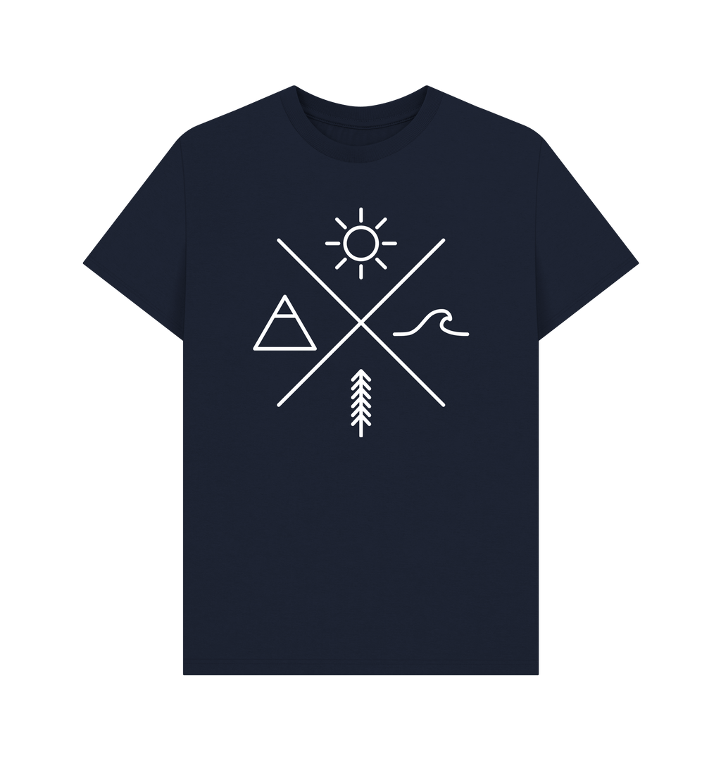 Navy Blue Printed T-shirt Front