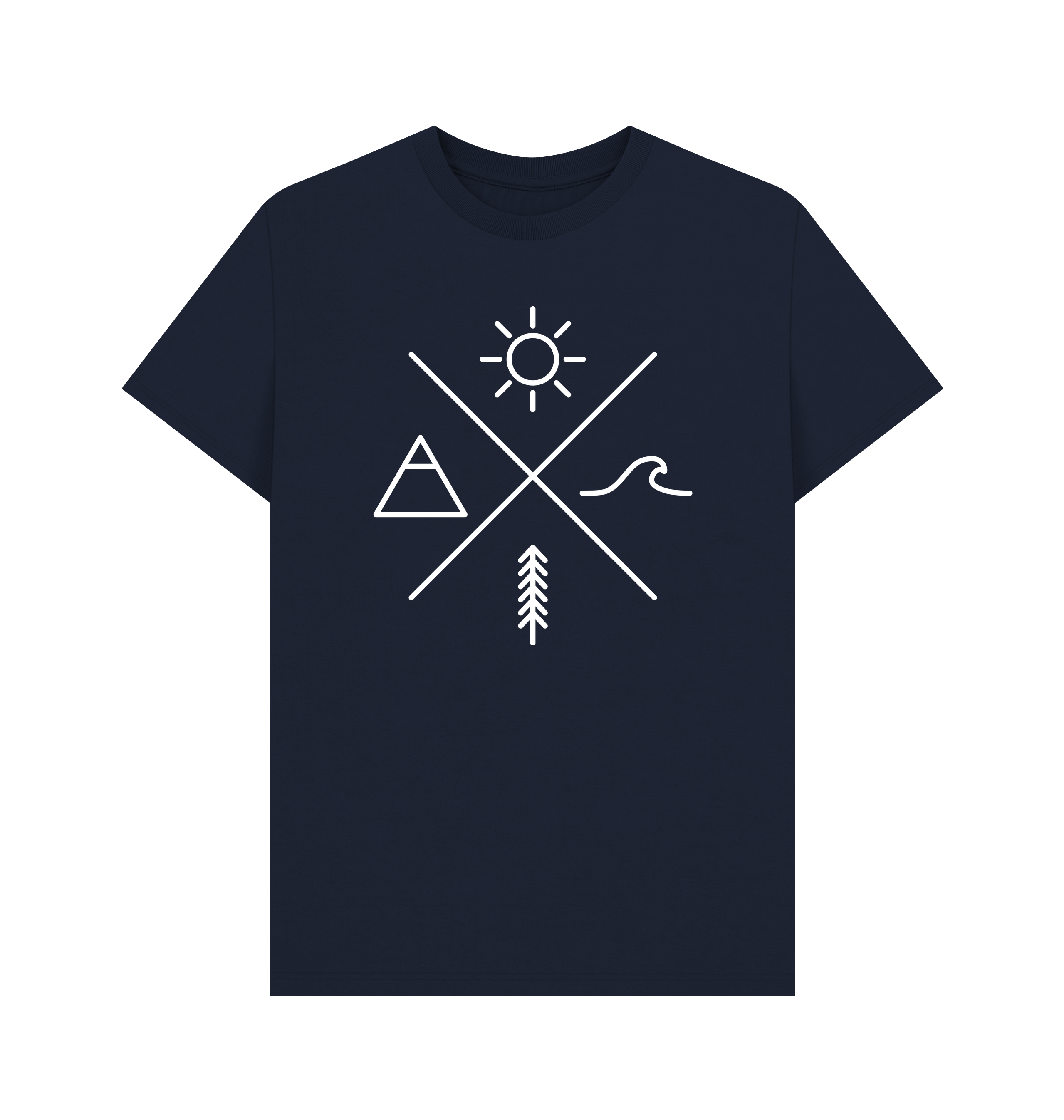 Navy Blue Printed T-shirt Front