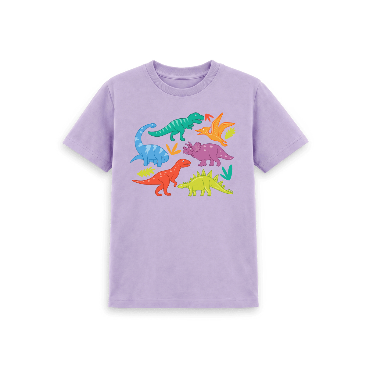 Soft Lilac Printed Kids T-Shirt Front