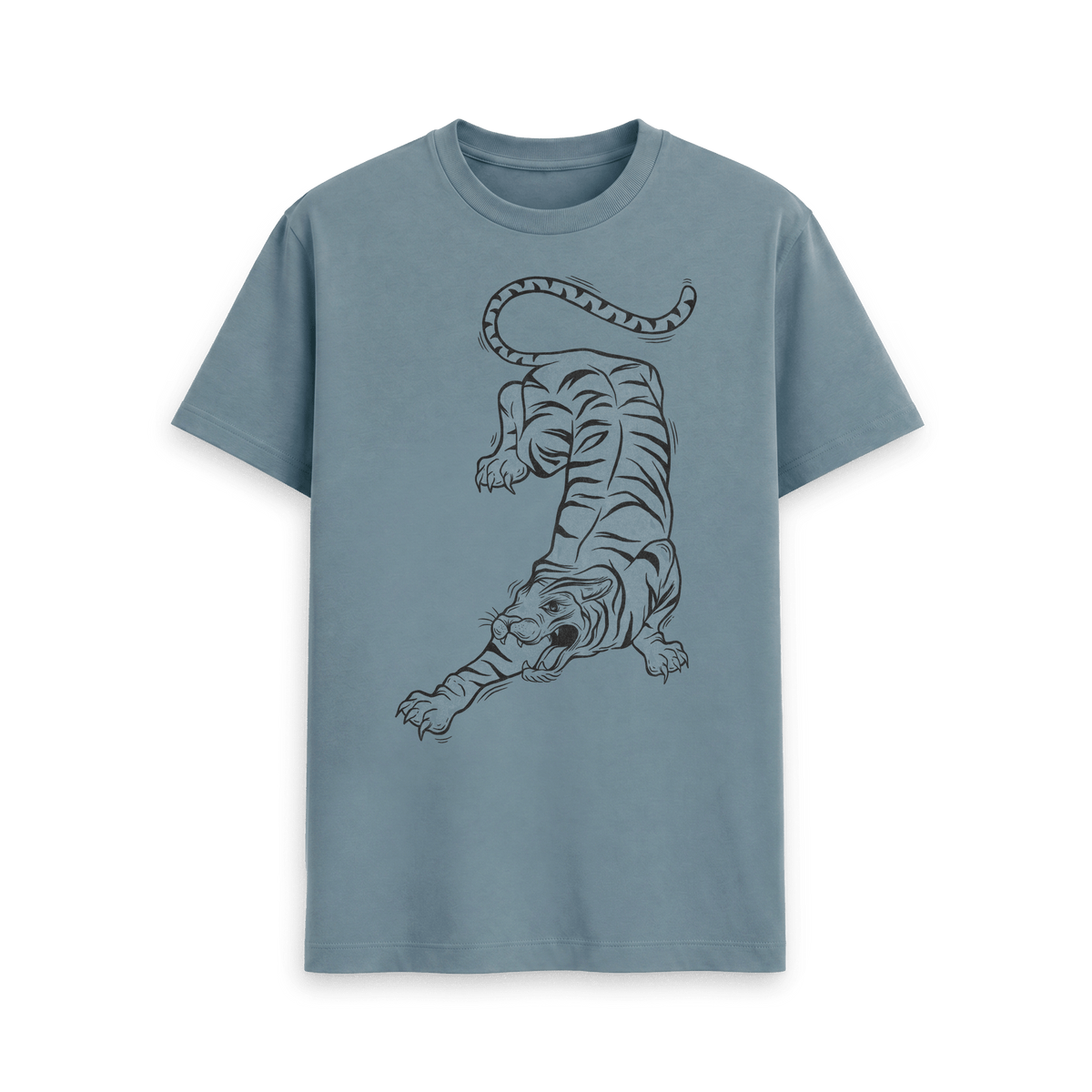 Stone Blue Printed T-shirt Front