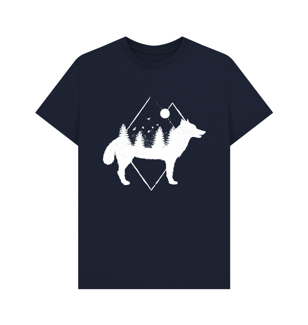 Navy Blue Printed T-shirt Front