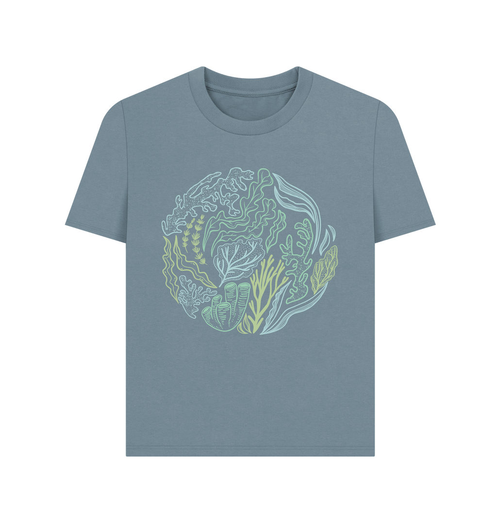 Stone Blue Printed T-shirt Front