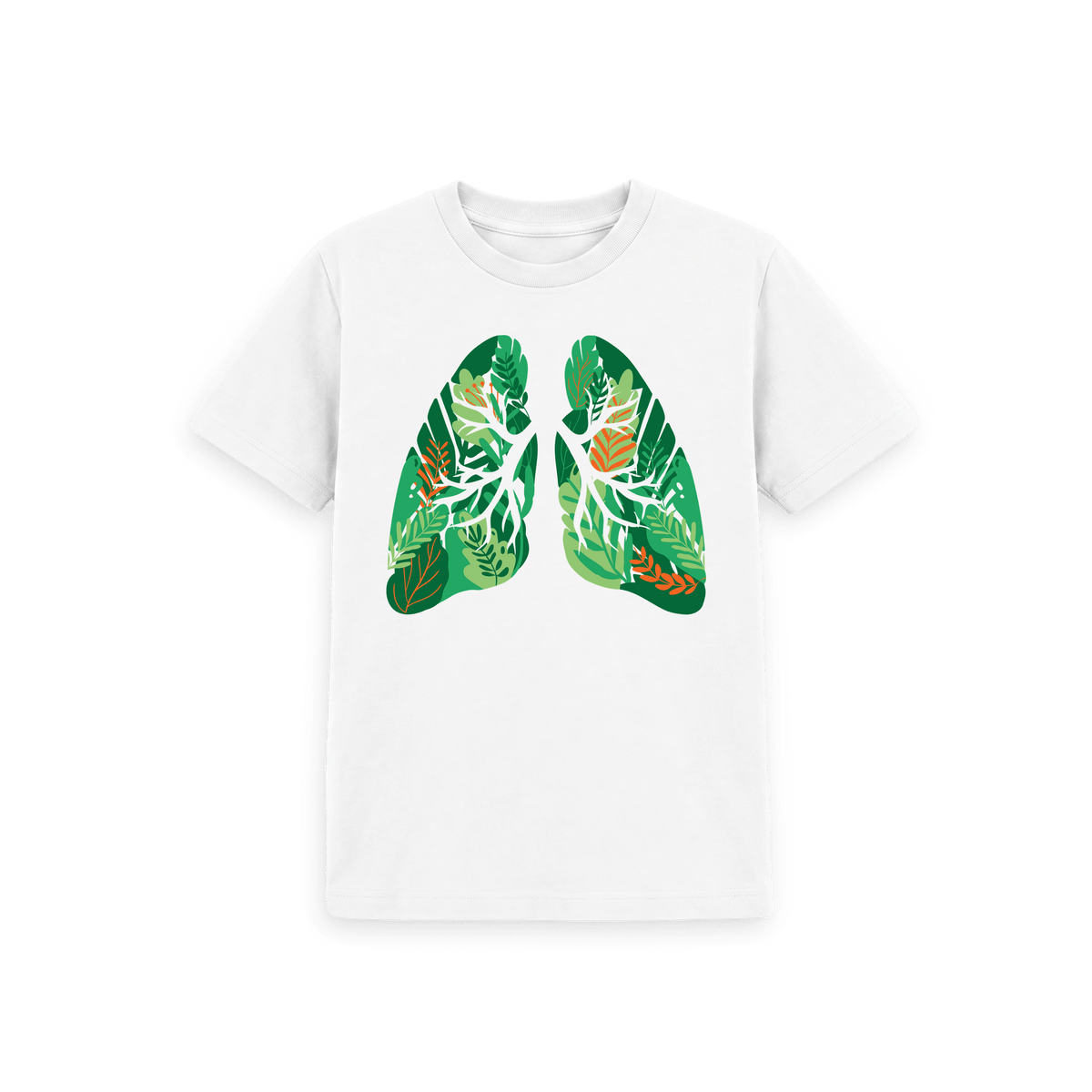White Printed Kids T-Shirt Front