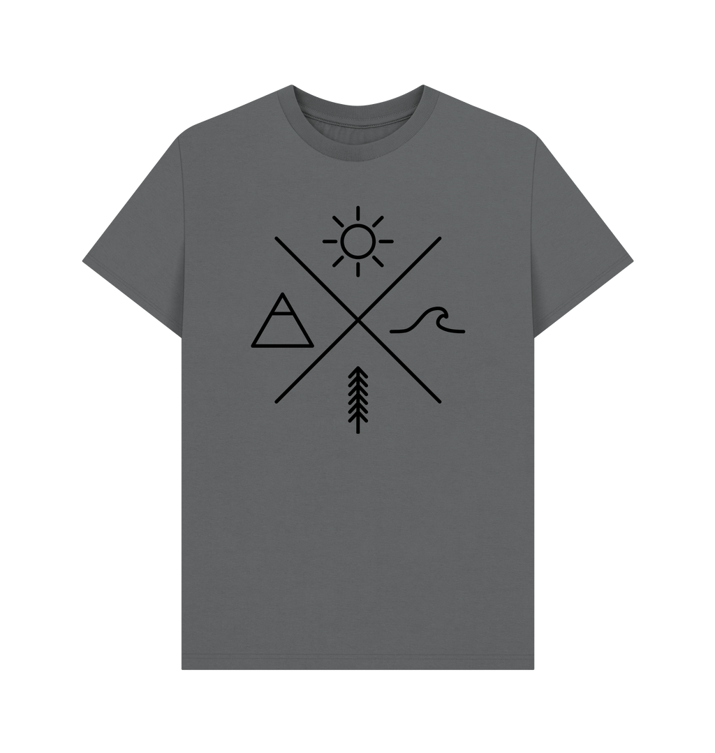 Slate Grey Printed T-shirt Front