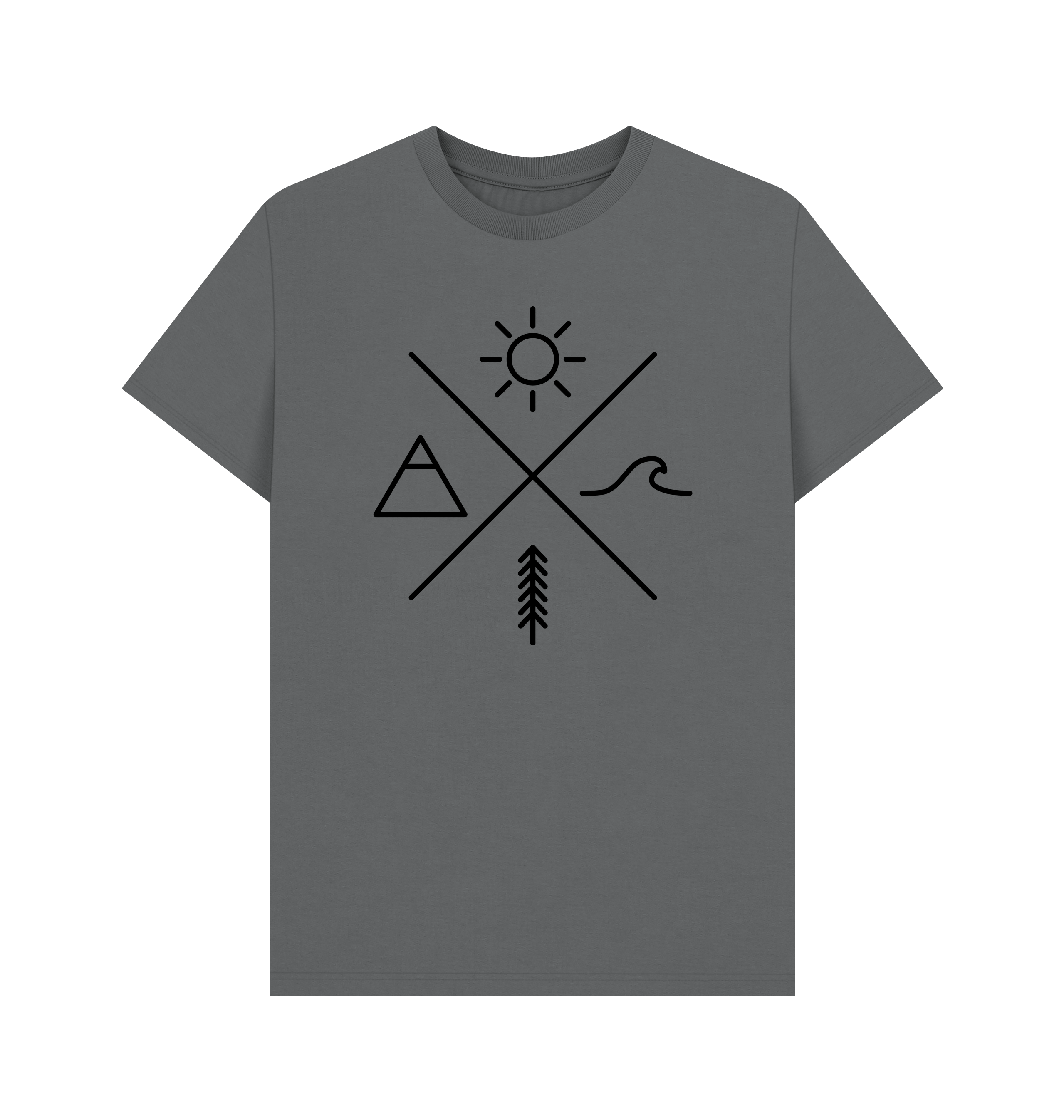 Slate Grey Printed T-shirt Front