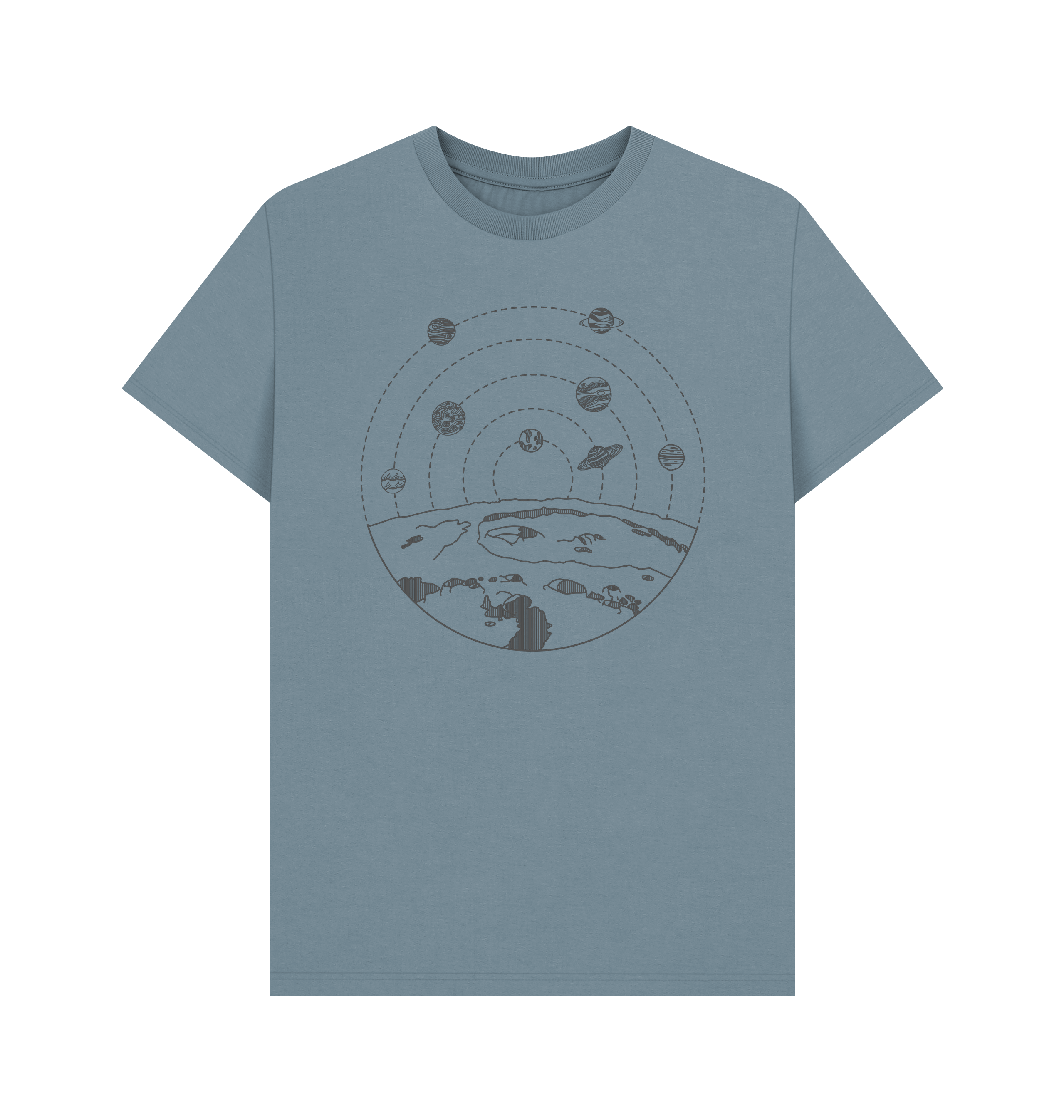 Stone Blue Printed T-shirt Front