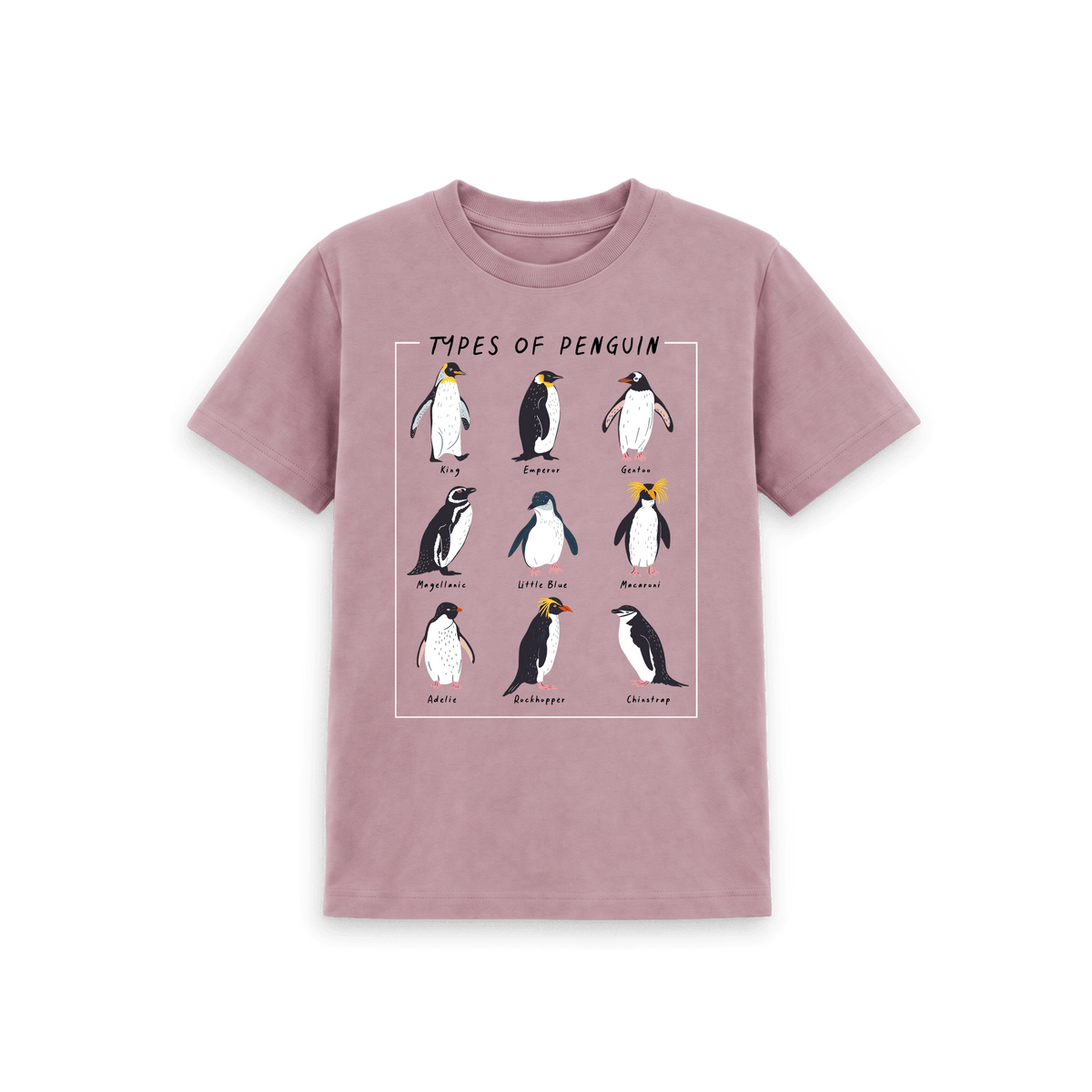Mauve Printed Kids T-Shirt Front