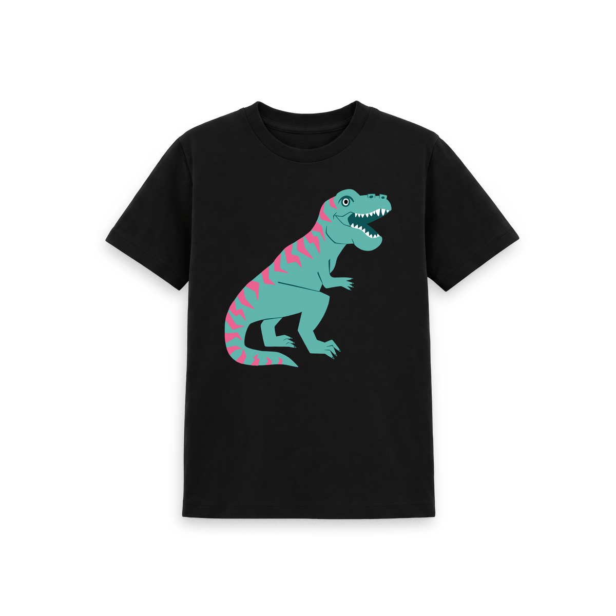Black Printed Kids T-Shirt Front