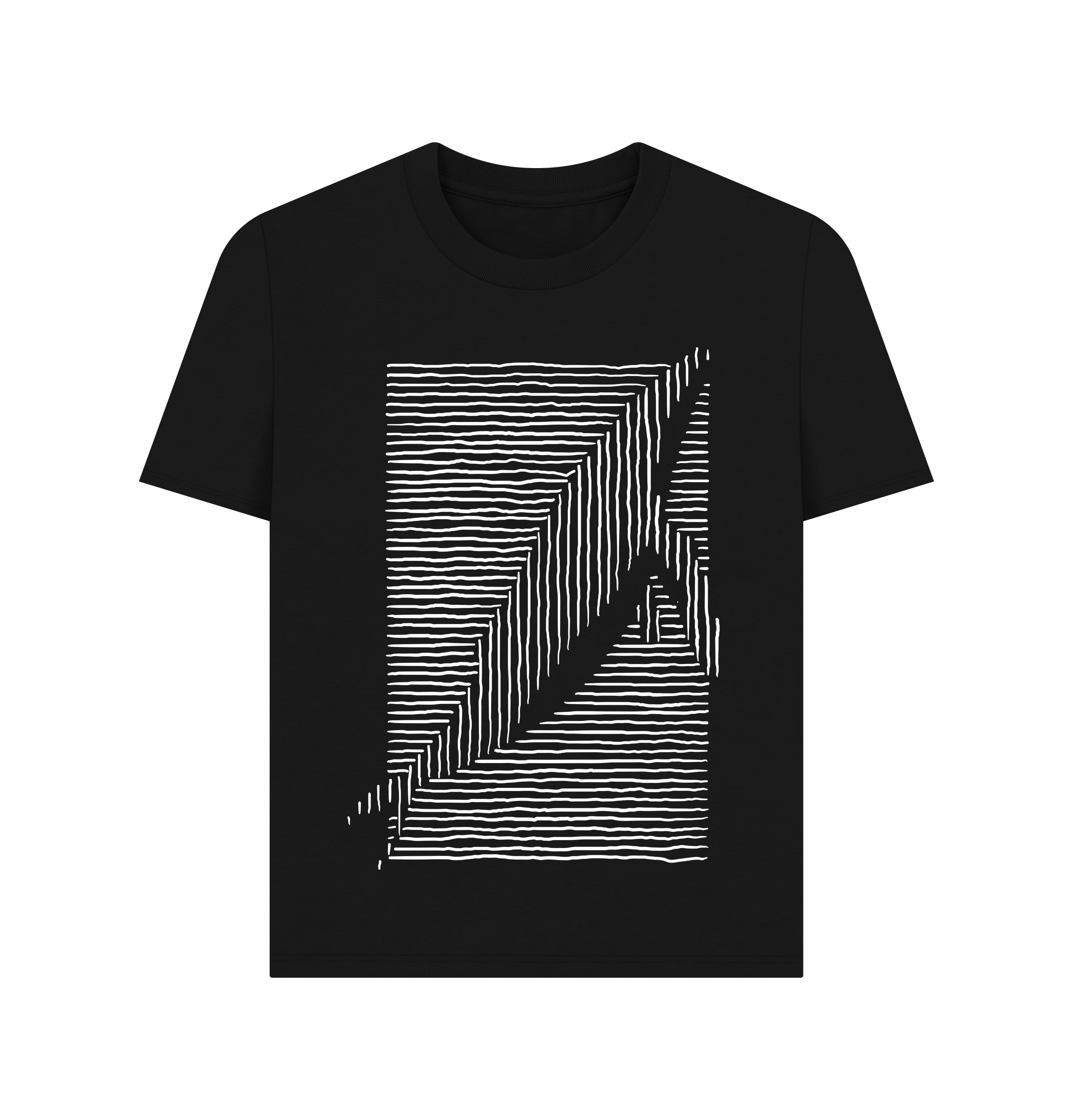 Black Printed T-shirt Front