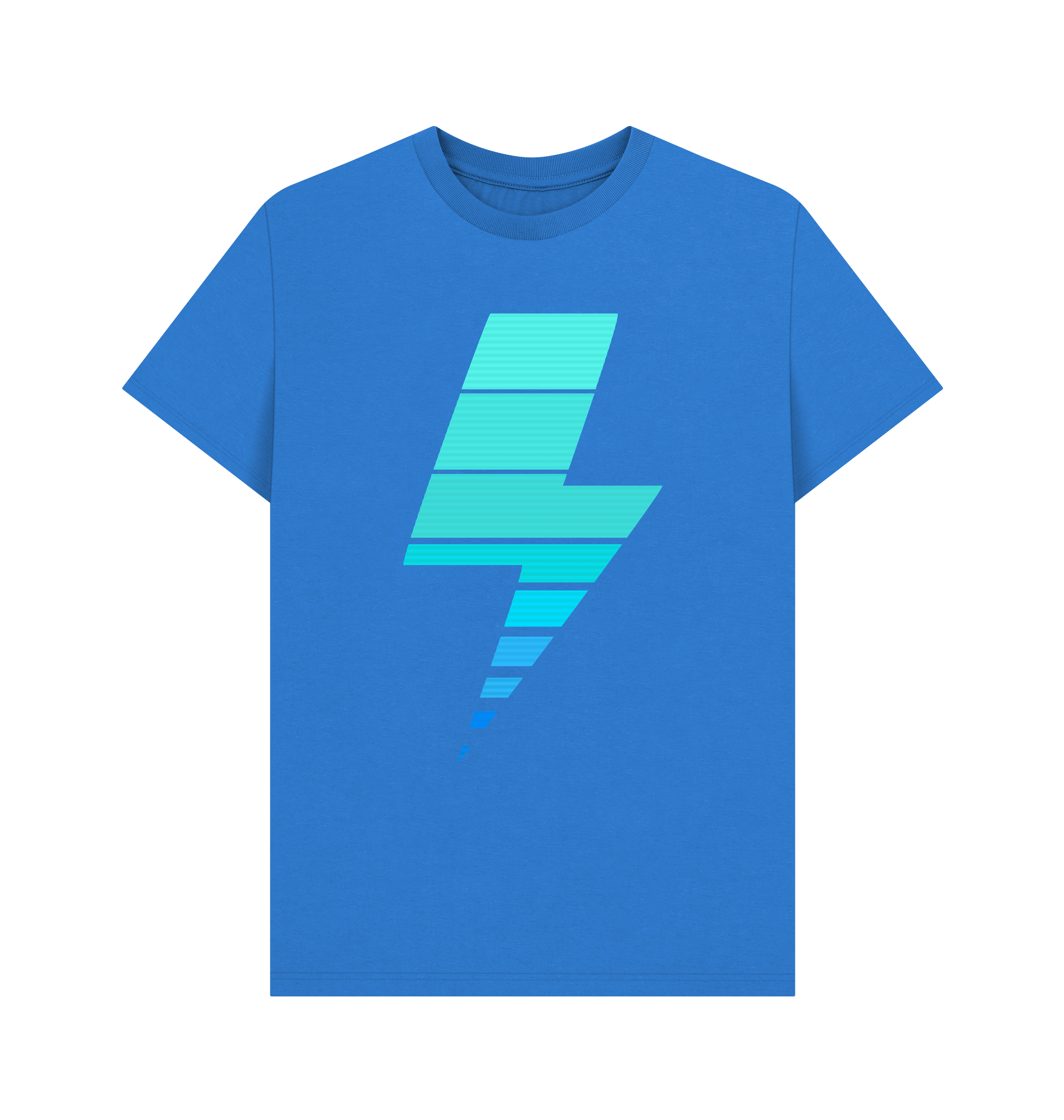 Bright Blue Printed T-shirt Front