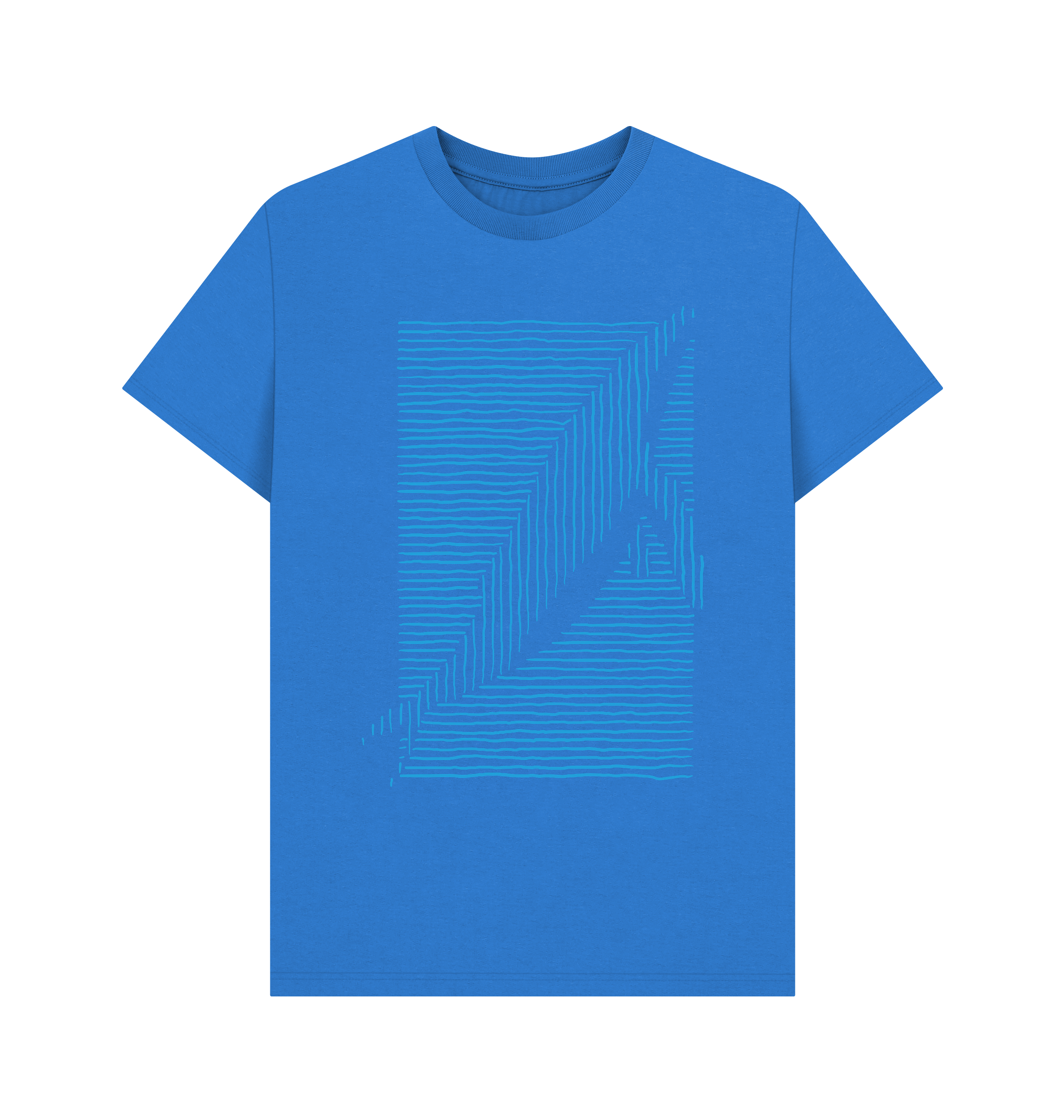 Bright Blue Printed T-shirt Front