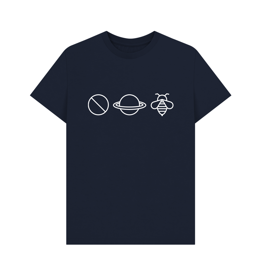Navy Blue Printed T-shirt Front
