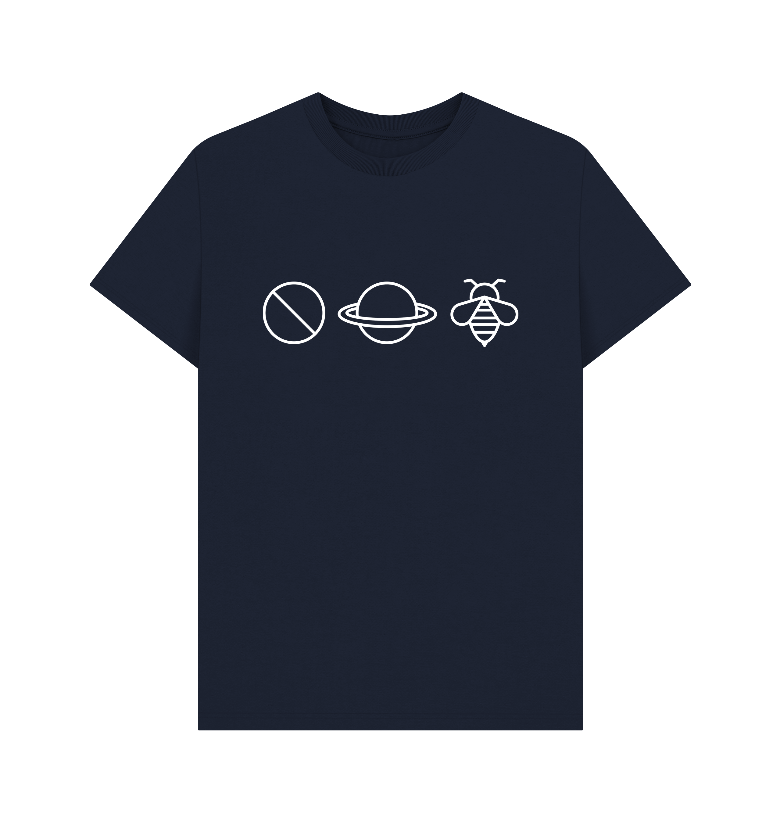 Navy Blue Printed T-shirt Front