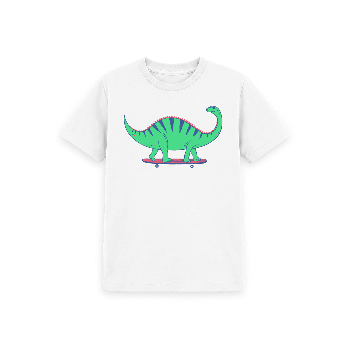 White Printed Kids T-Shirt Front