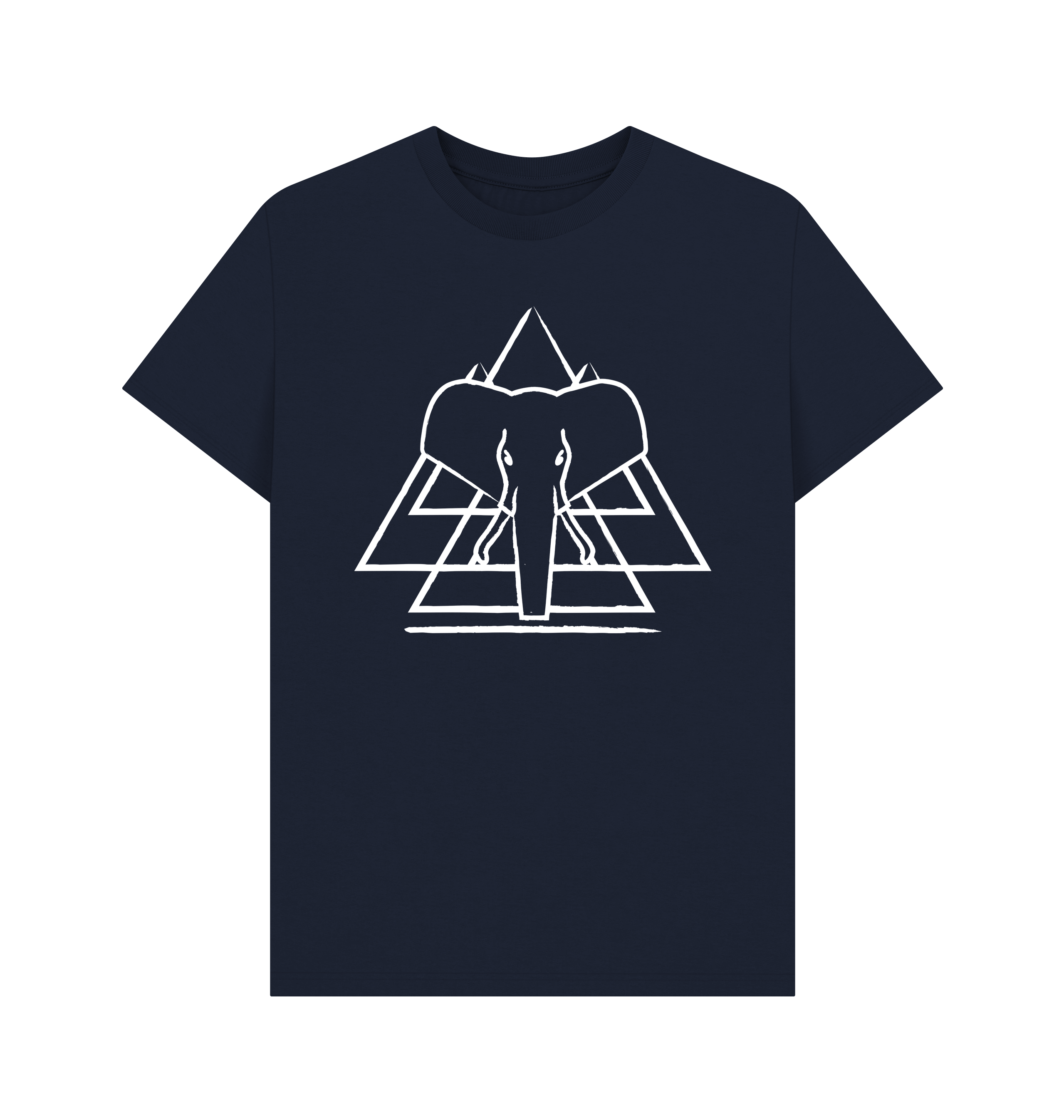 Navy Blue Printed T-shirt Front
