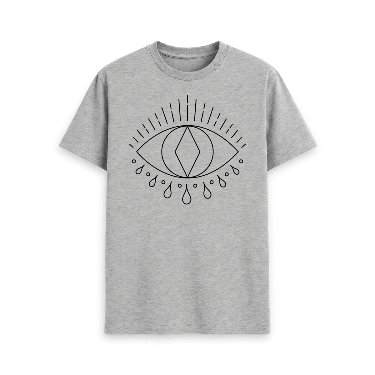 Athletic Grey Printed T-shirt Front