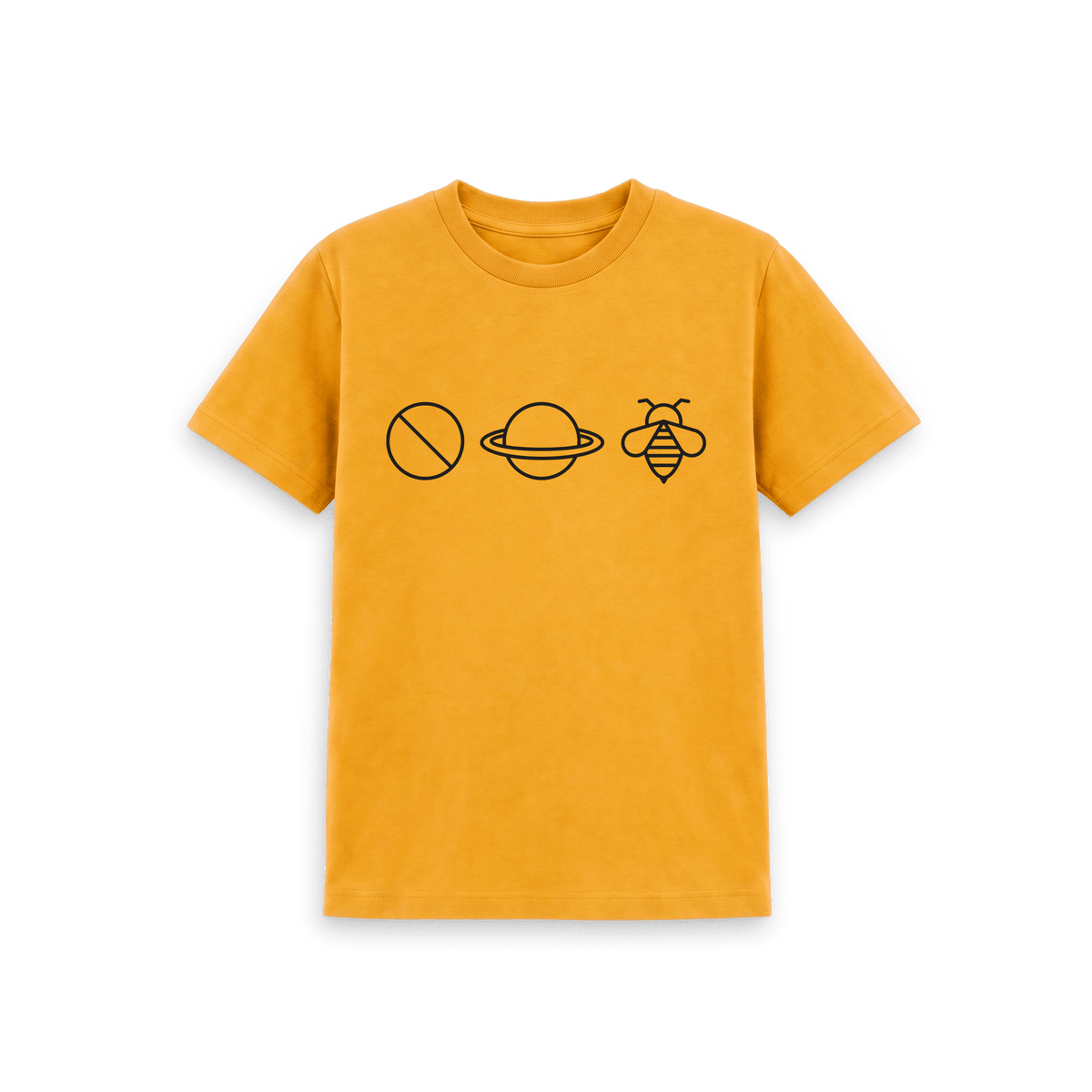 Mustard Printed Kids T-Shirt Front